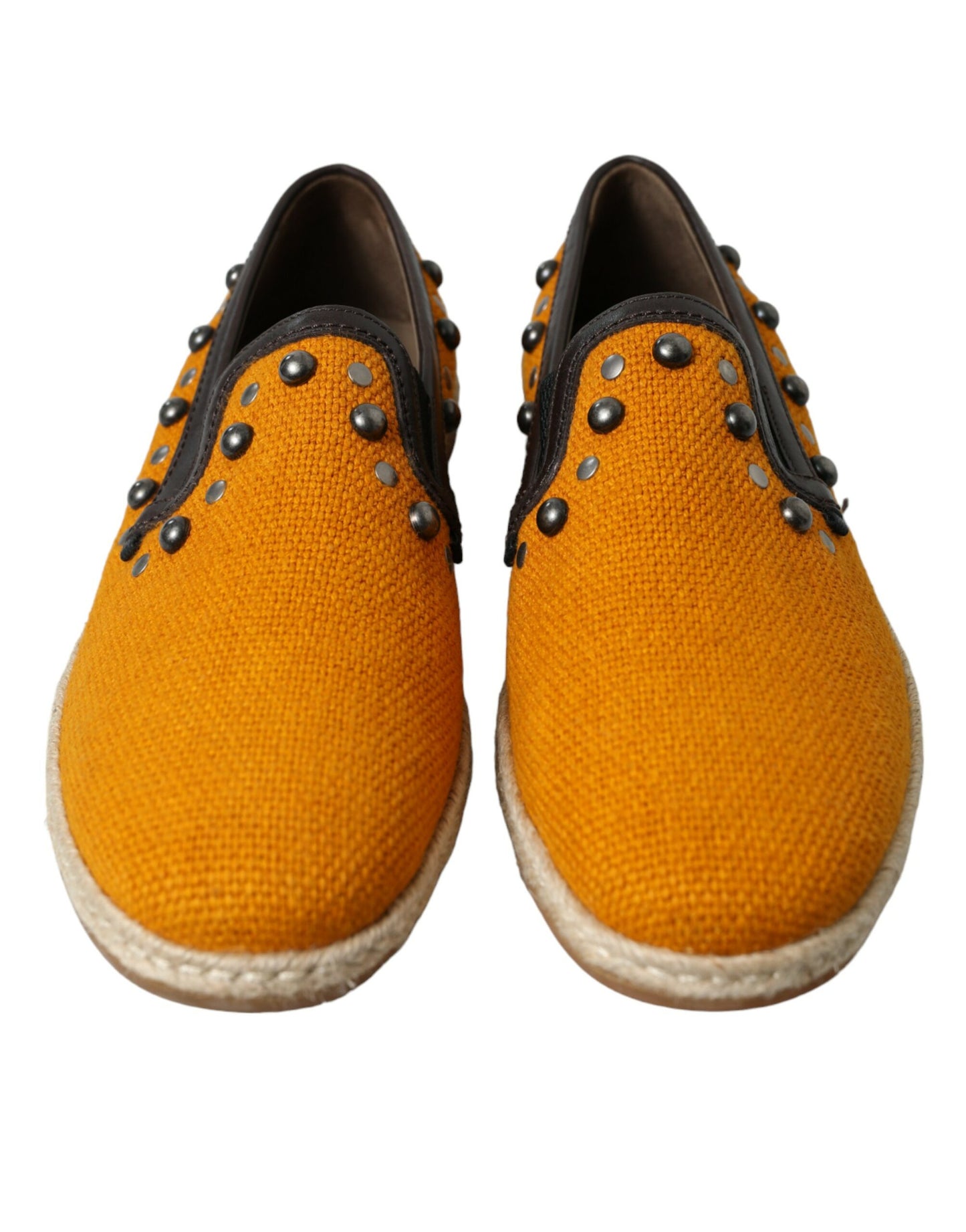 Dolce &amp; Gabbana Exclusive orange canvas loafers with studs