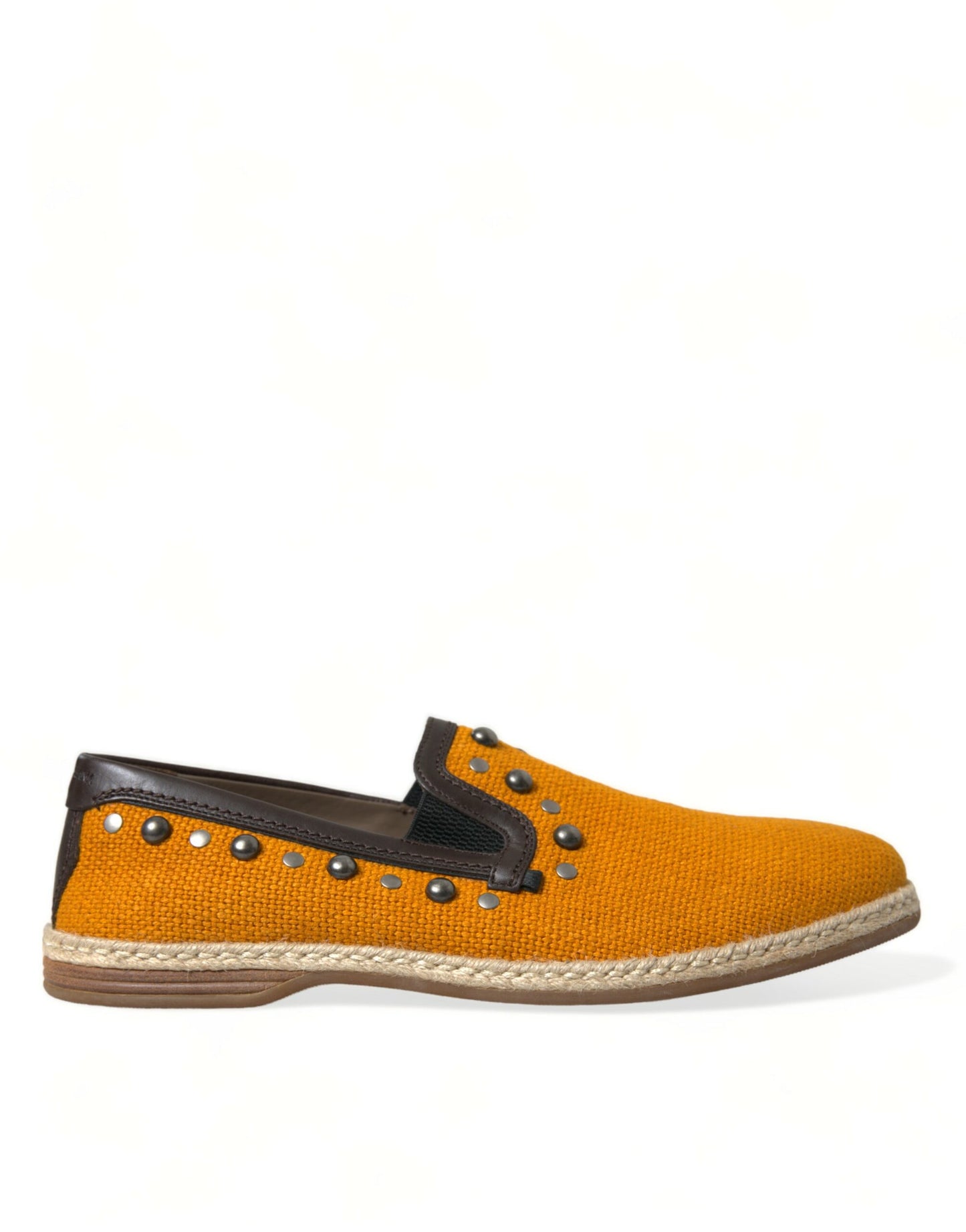 Dolce &amp; Gabbana Exclusive orange canvas loafers with studs