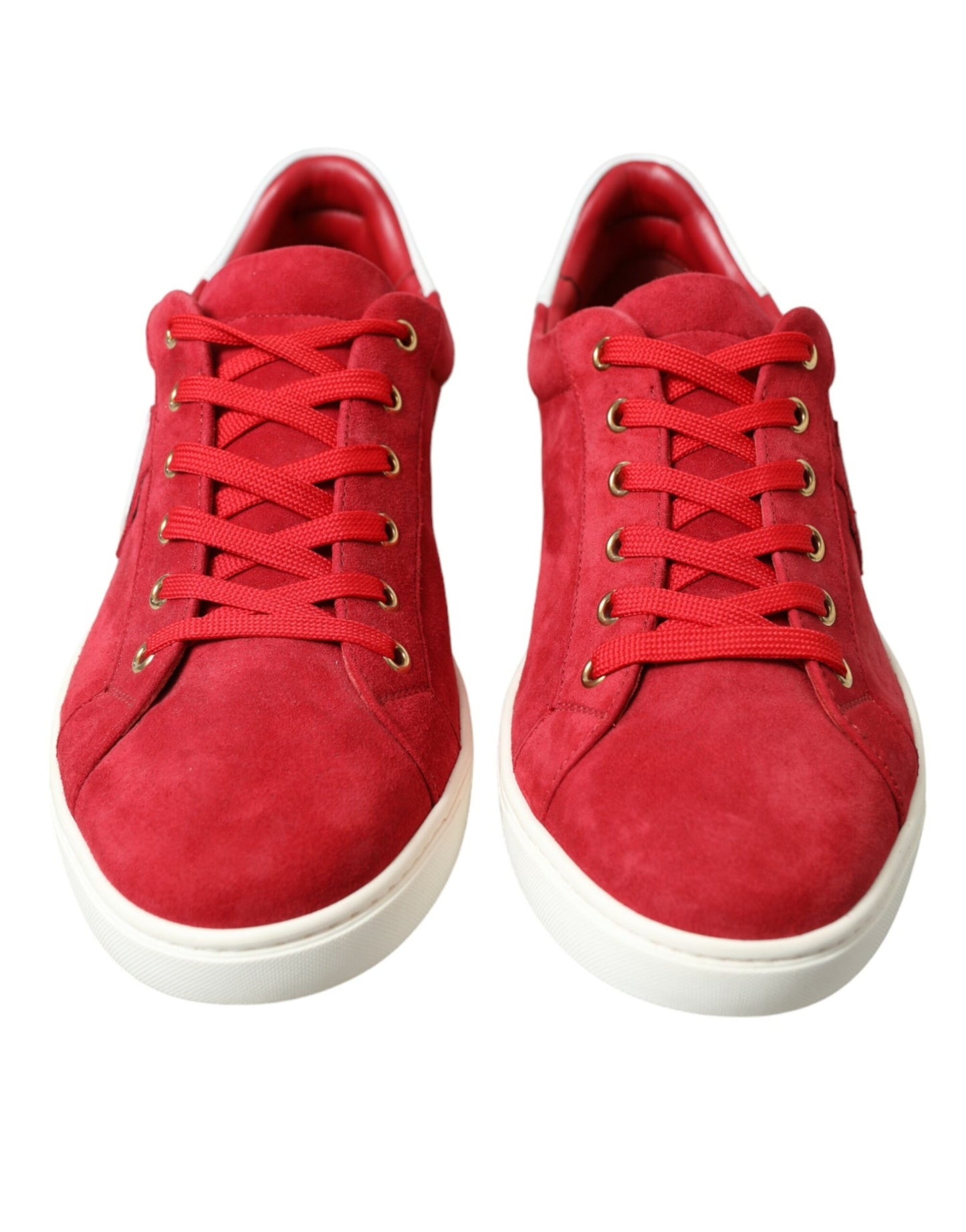 Dolce & Gabbana Elegante rot-weiße Low-Top-Sneakers