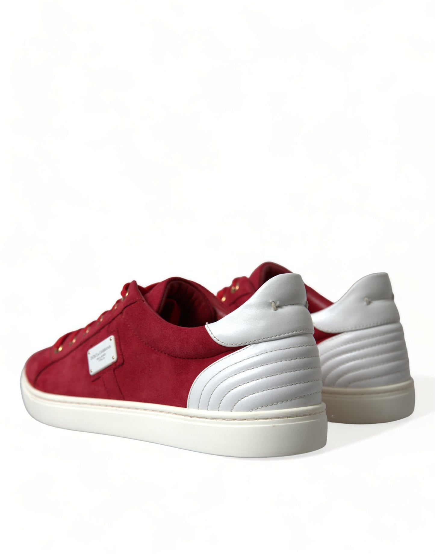 Dolce & Gabbana Elegante rot-weiße Low-Top-Sneakers