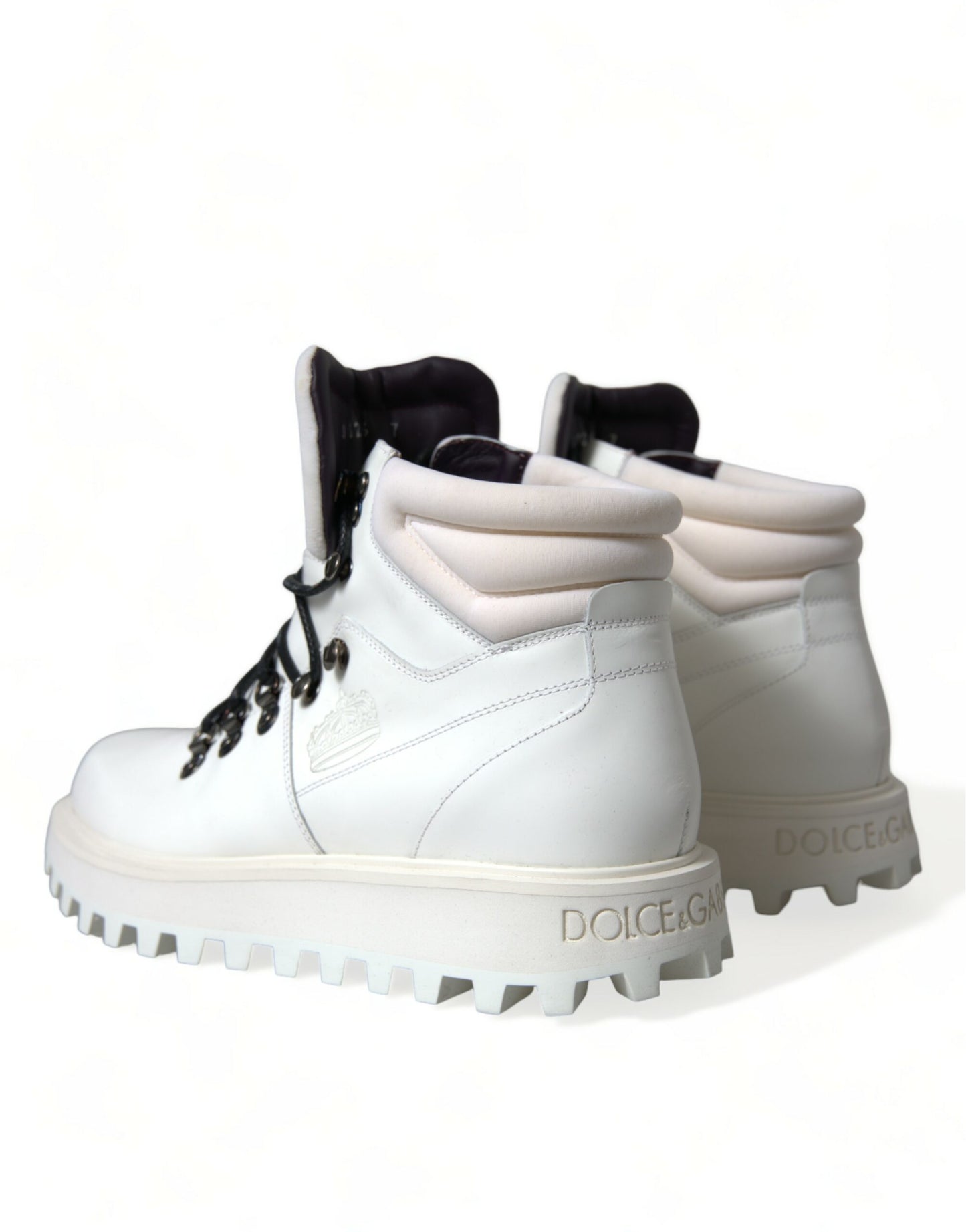 Dolce &amp; Gabbana Elegant white leather ankle boots