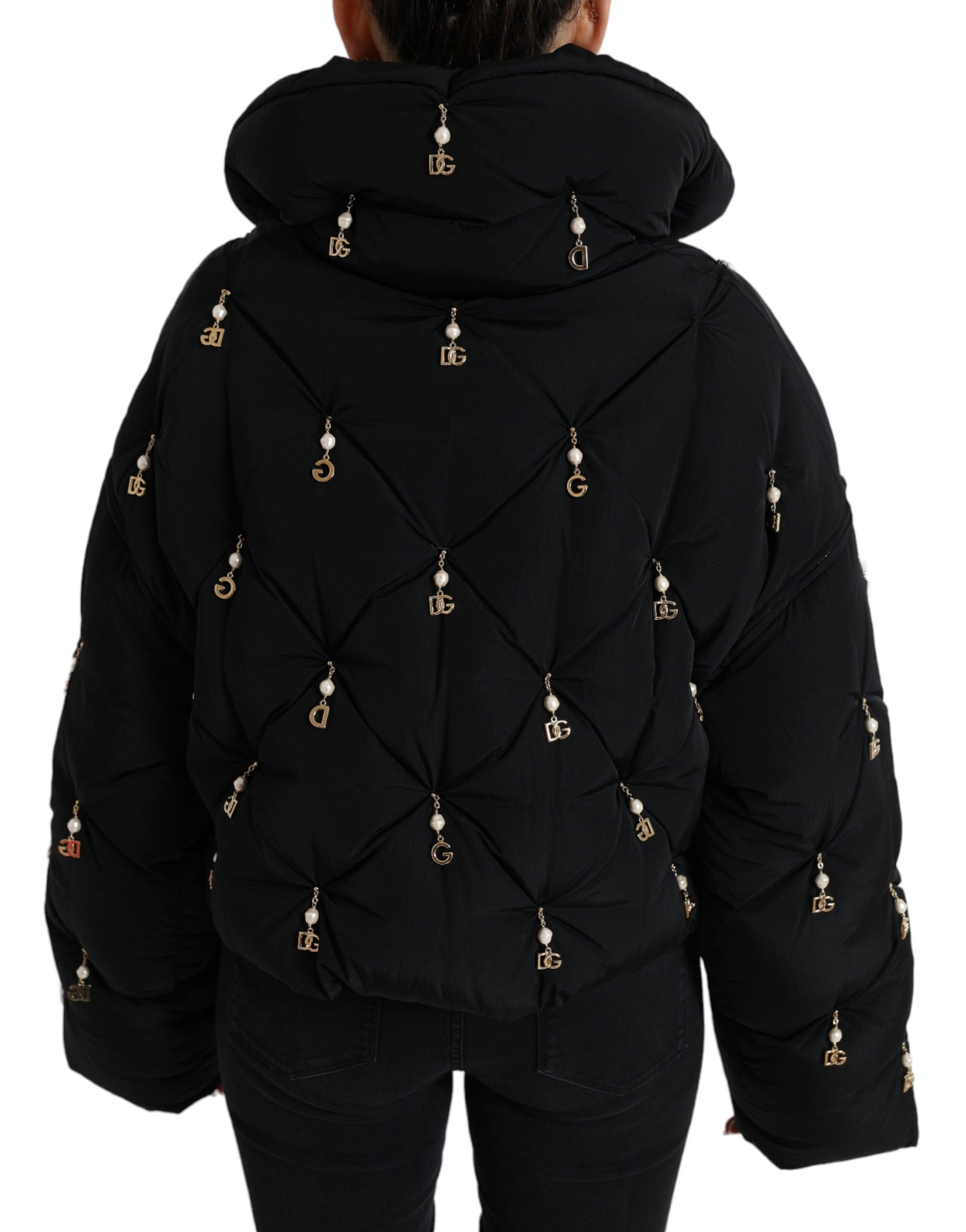 Dolce &amp; Gabbana Elegant quilted jacket with pearl decoration