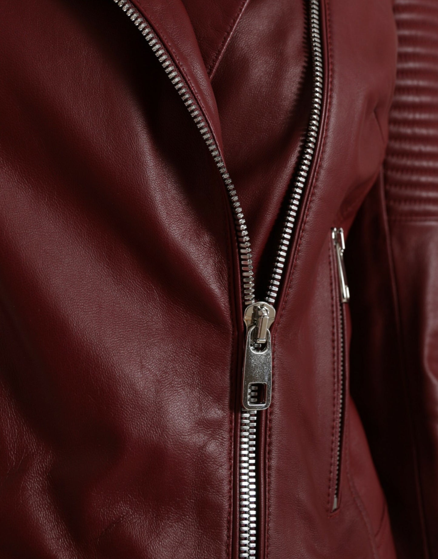 Dolce &amp; Gabbana Bordeaux Biker Leather Jacket