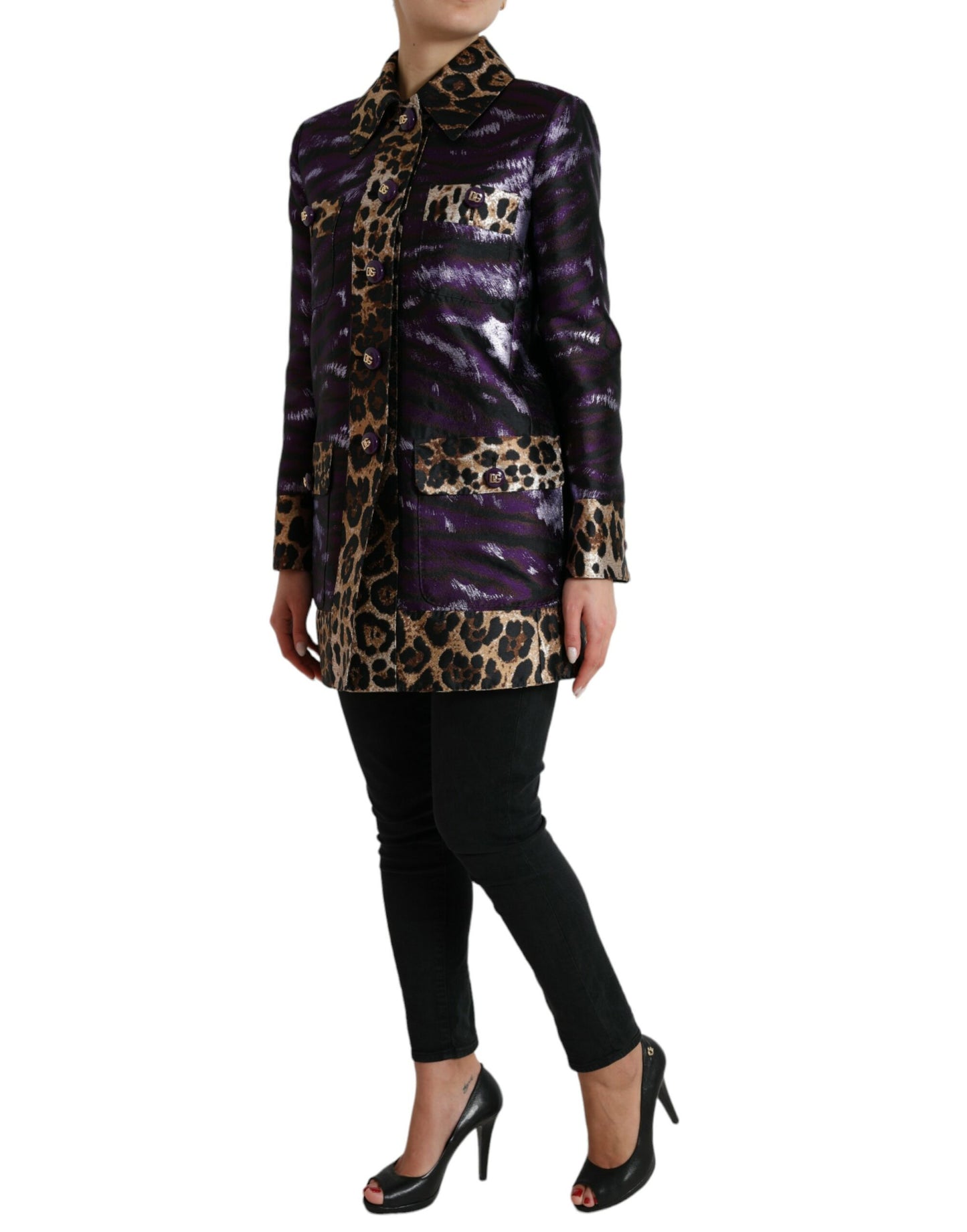 Dolce &amp; Gabbana Exquisite tiger motif jacquard trench