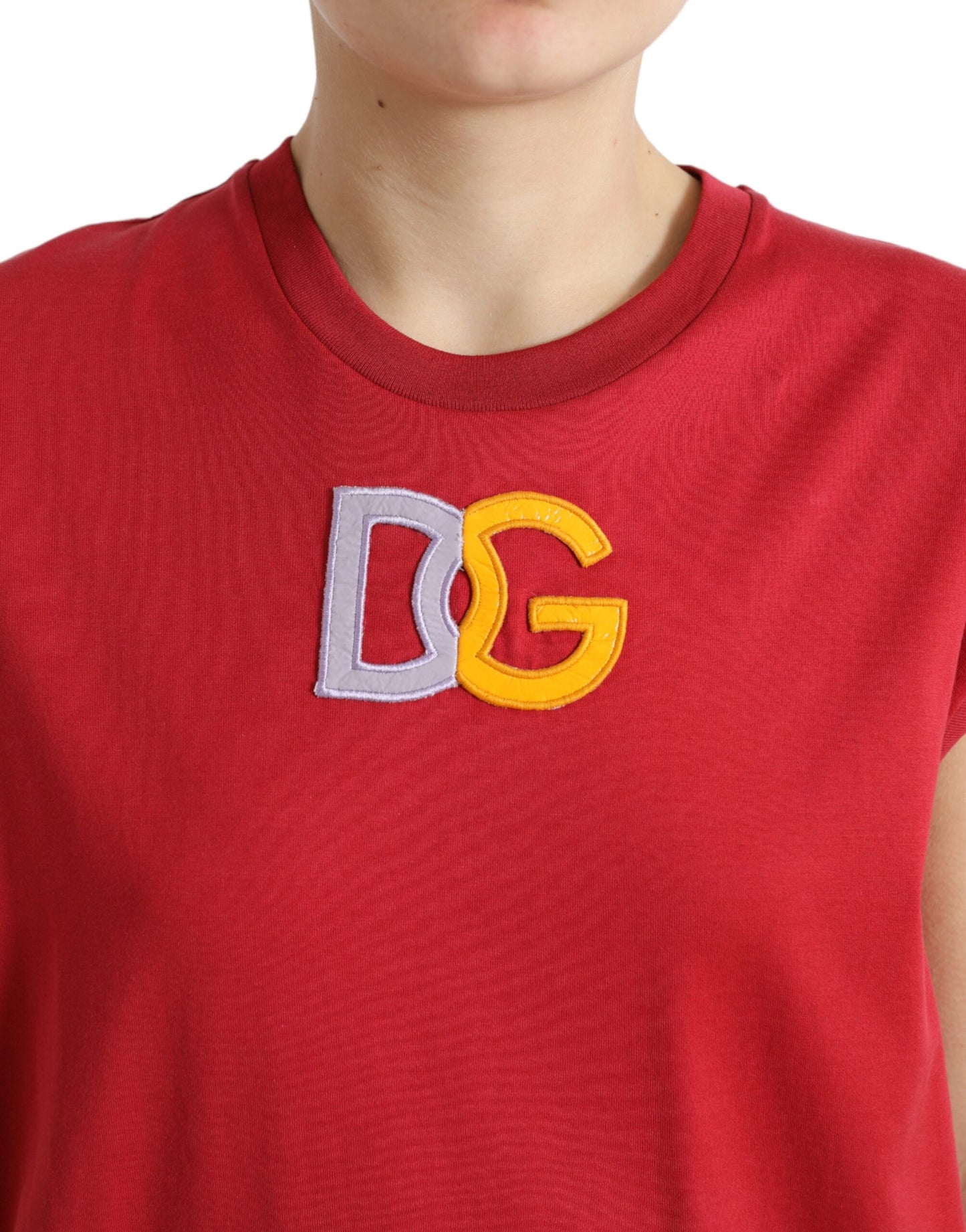 Dolce &amp; Gabbana Elegant red cotton round neck tank top