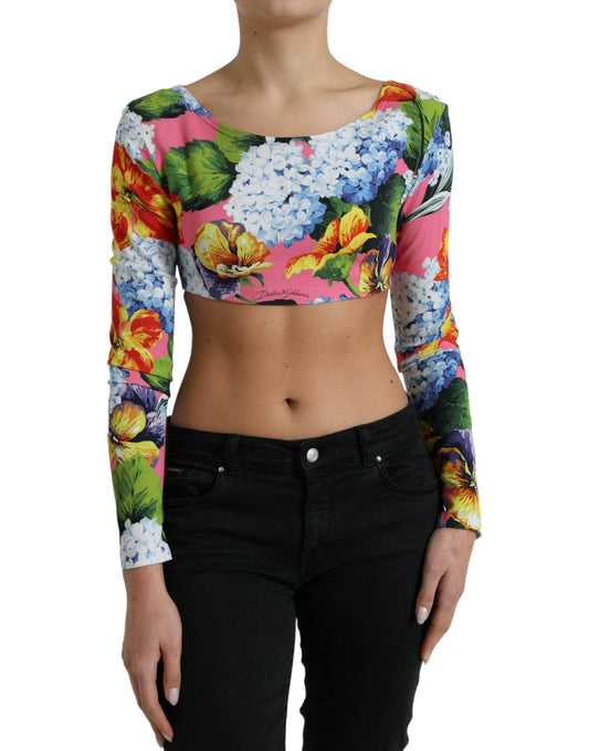 Dolce &amp; Gabbana cropped blouse with floral elegance