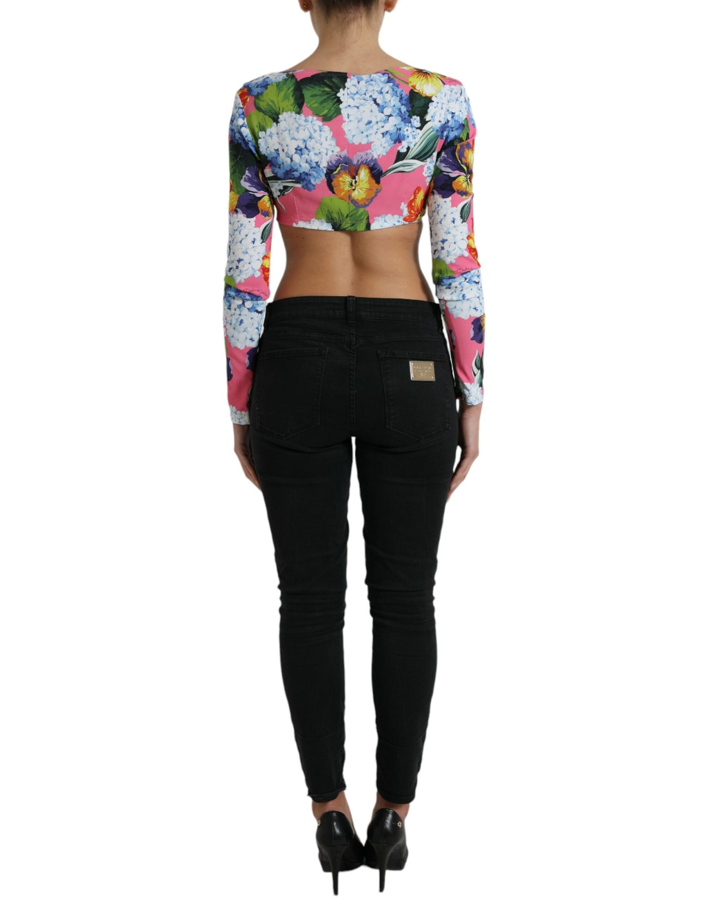 Dolce &amp; Gabbana cropped blouse with floral elegance