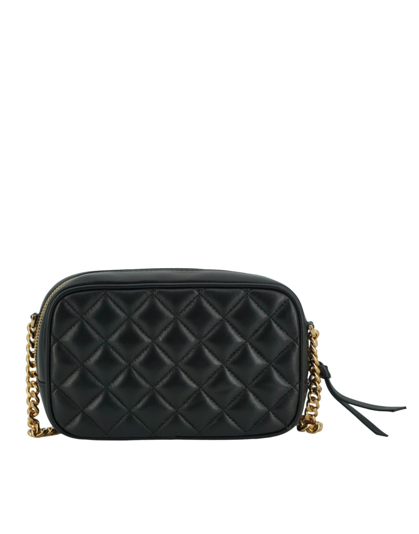 Versace Elegant small black leather crossbody bag