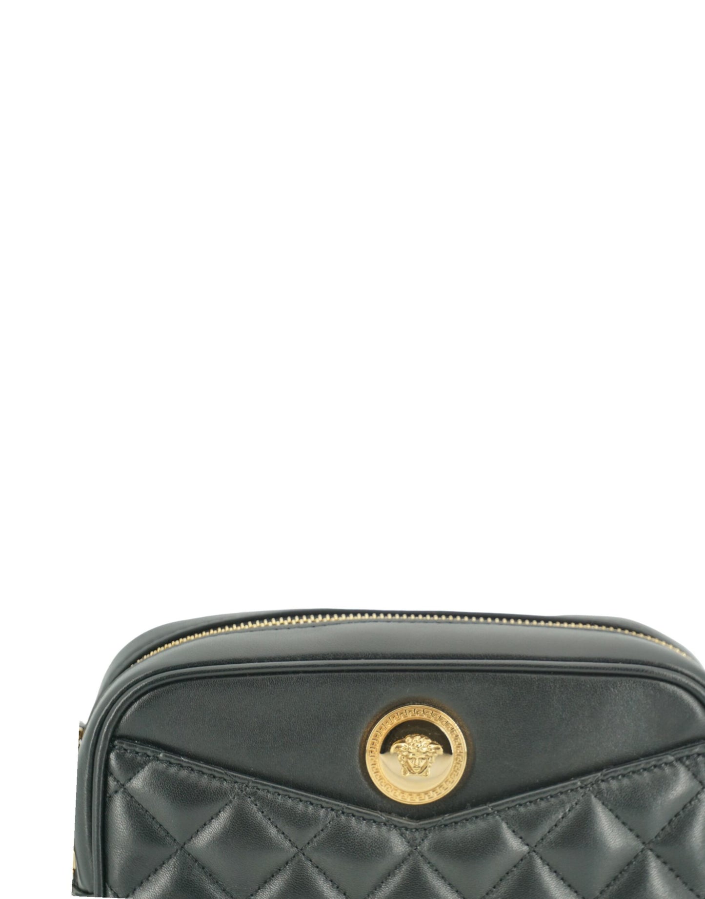 Versace Elegant small black leather crossbody bag