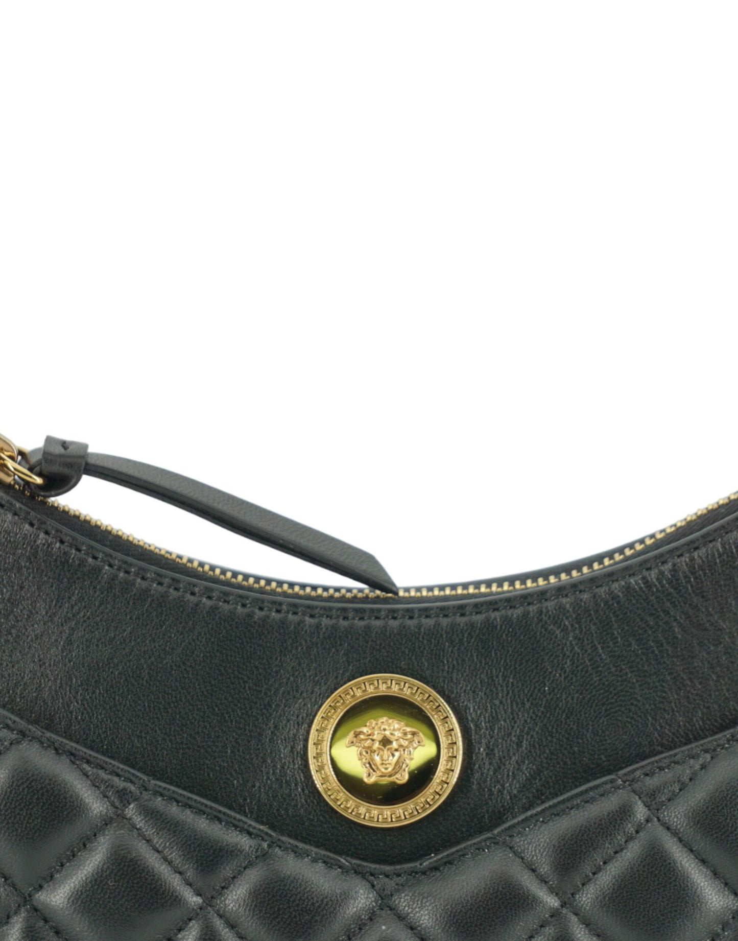 Versace Elegant Half Moon Leather Shoulder Bag