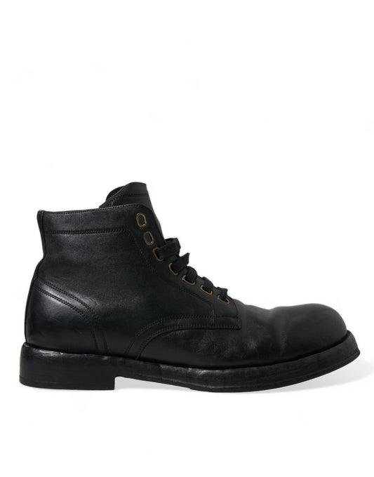 Dolce &amp; Gabbana Elegant ankle boots in black horse leather