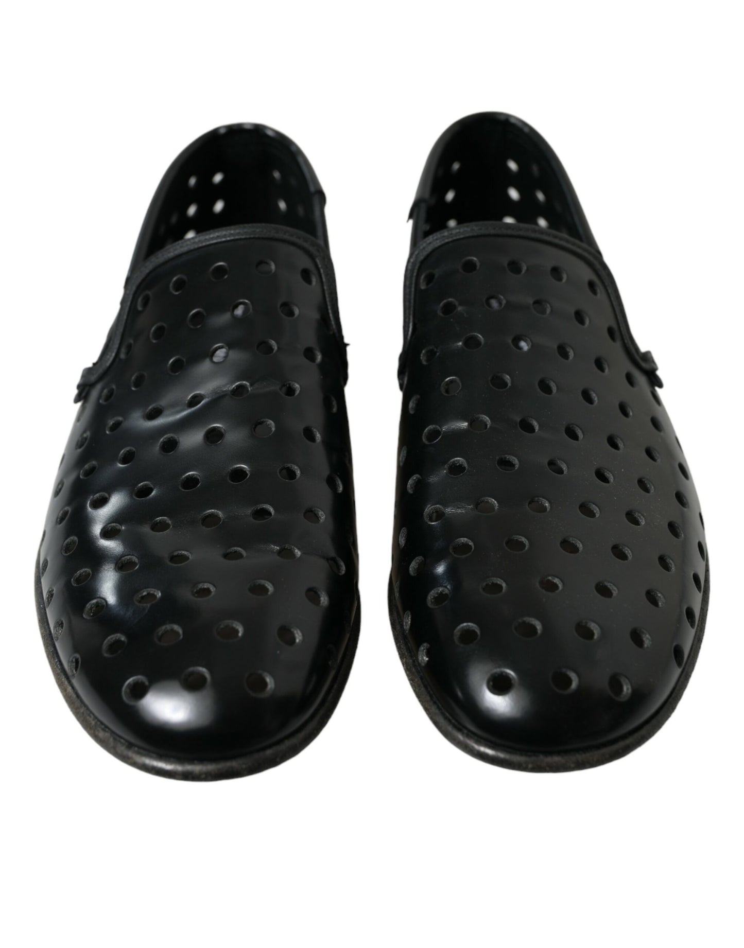 Dolce &amp; Gabbana Elegant loafers in black leather with perforation