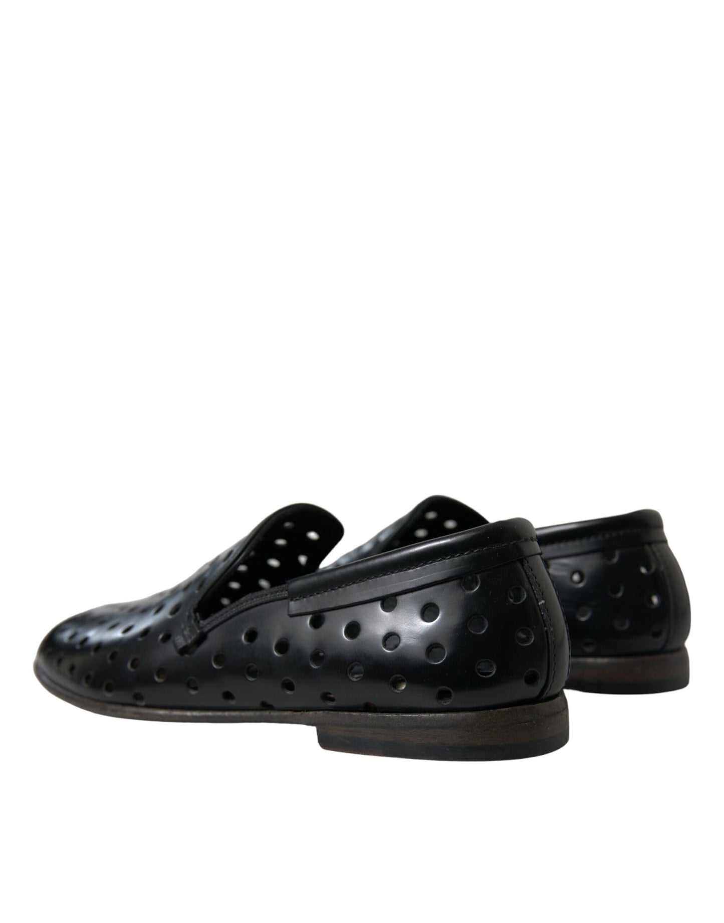 Dolce &amp; Gabbana Elegant loafers in black leather with perforation