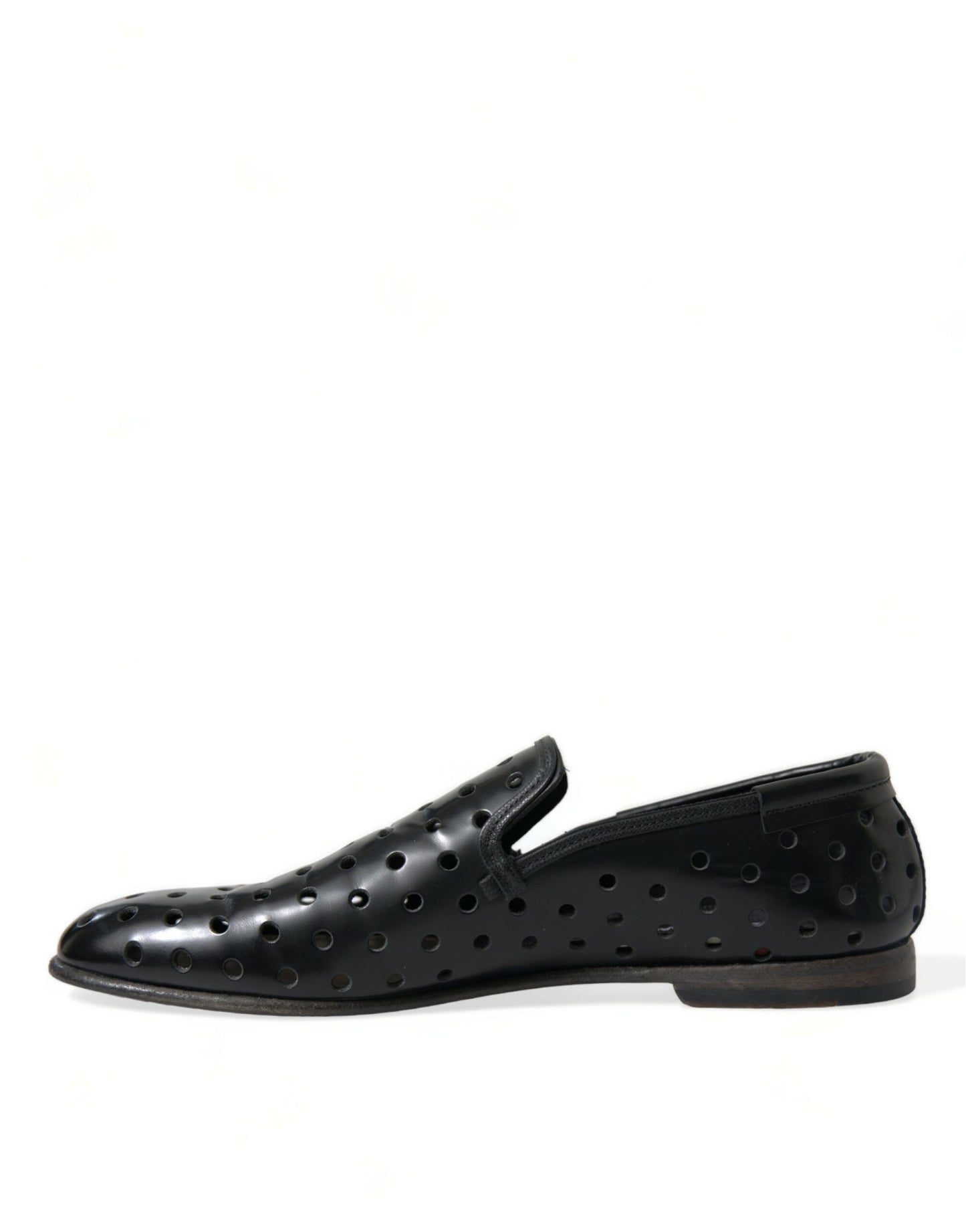 Dolce &amp; Gabbana Elegant loafers in black leather with perforation