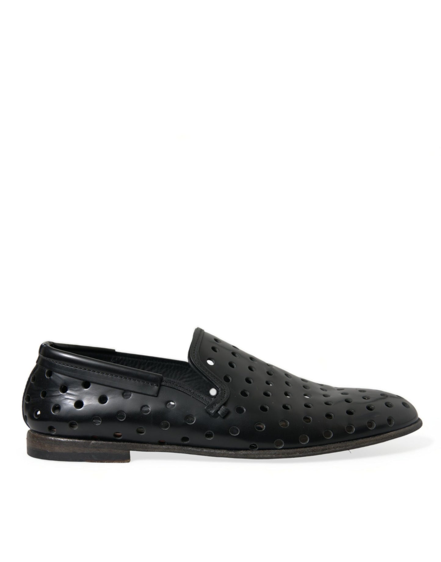 Dolce &amp; Gabbana Elegant loafers in black leather with perforation