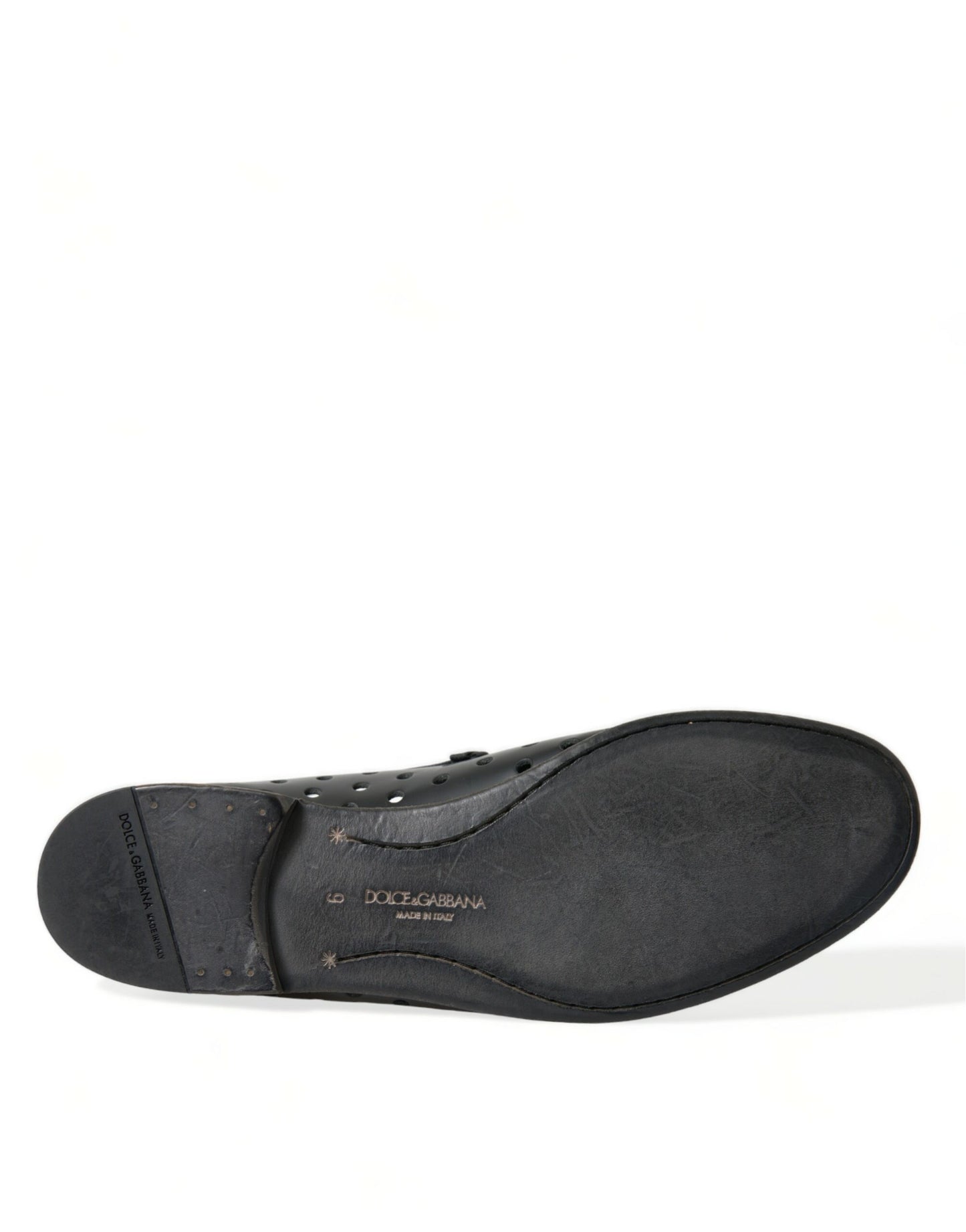 Dolce &amp; Gabbana Elegant loafers in black leather with perforation