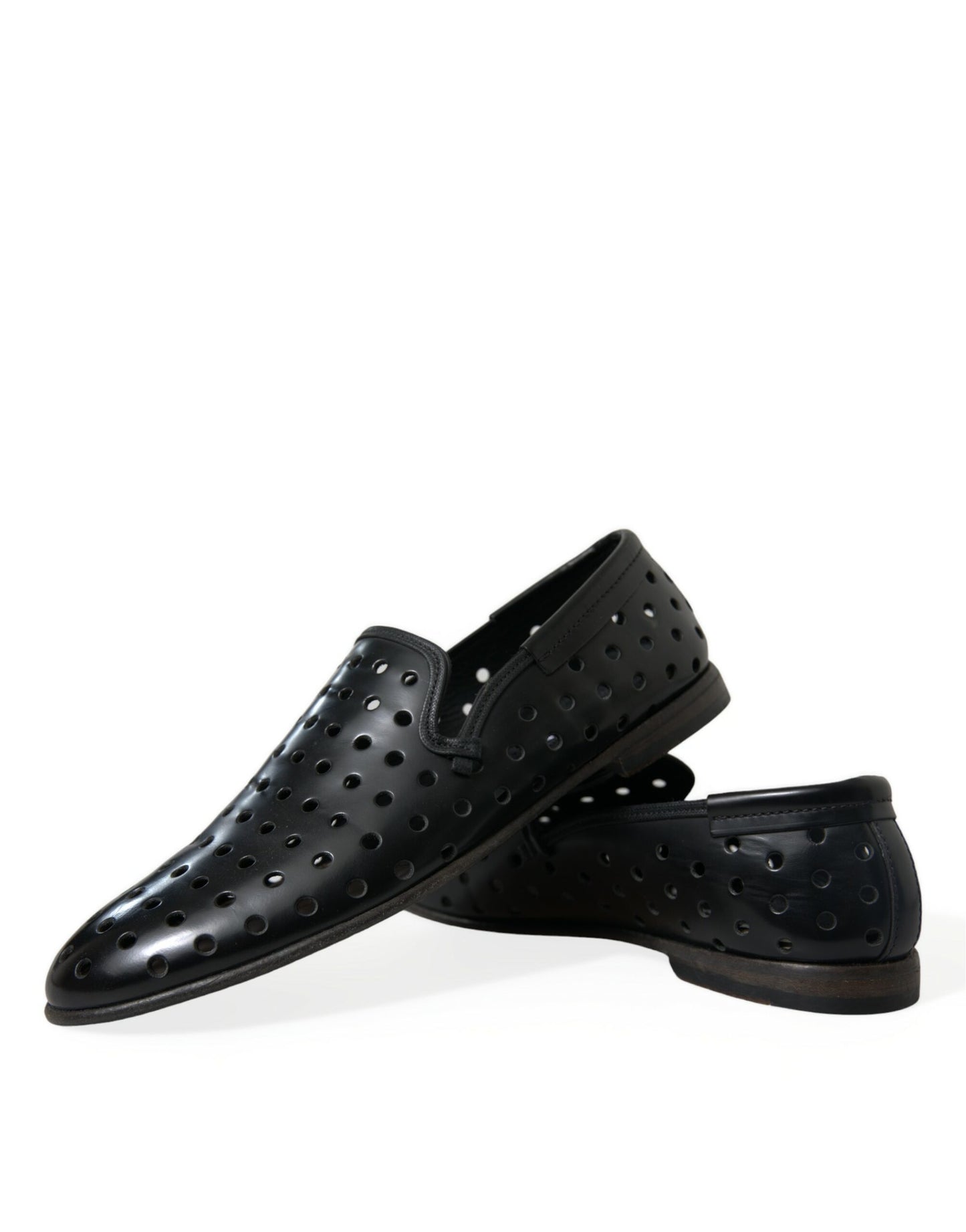 Dolce &amp; Gabbana Elegant loafers in black leather with perforation