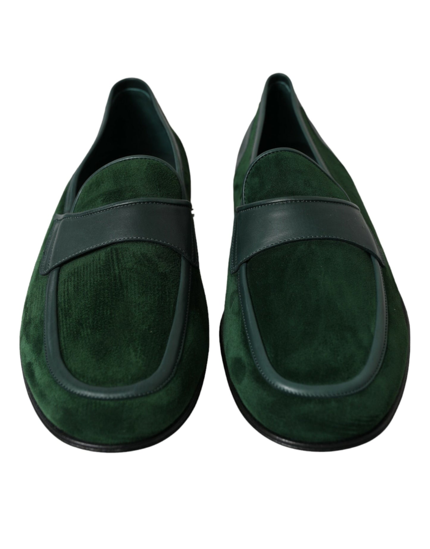 Dolce &amp; Gabbana Emerald Green Velvet Loafers for Men