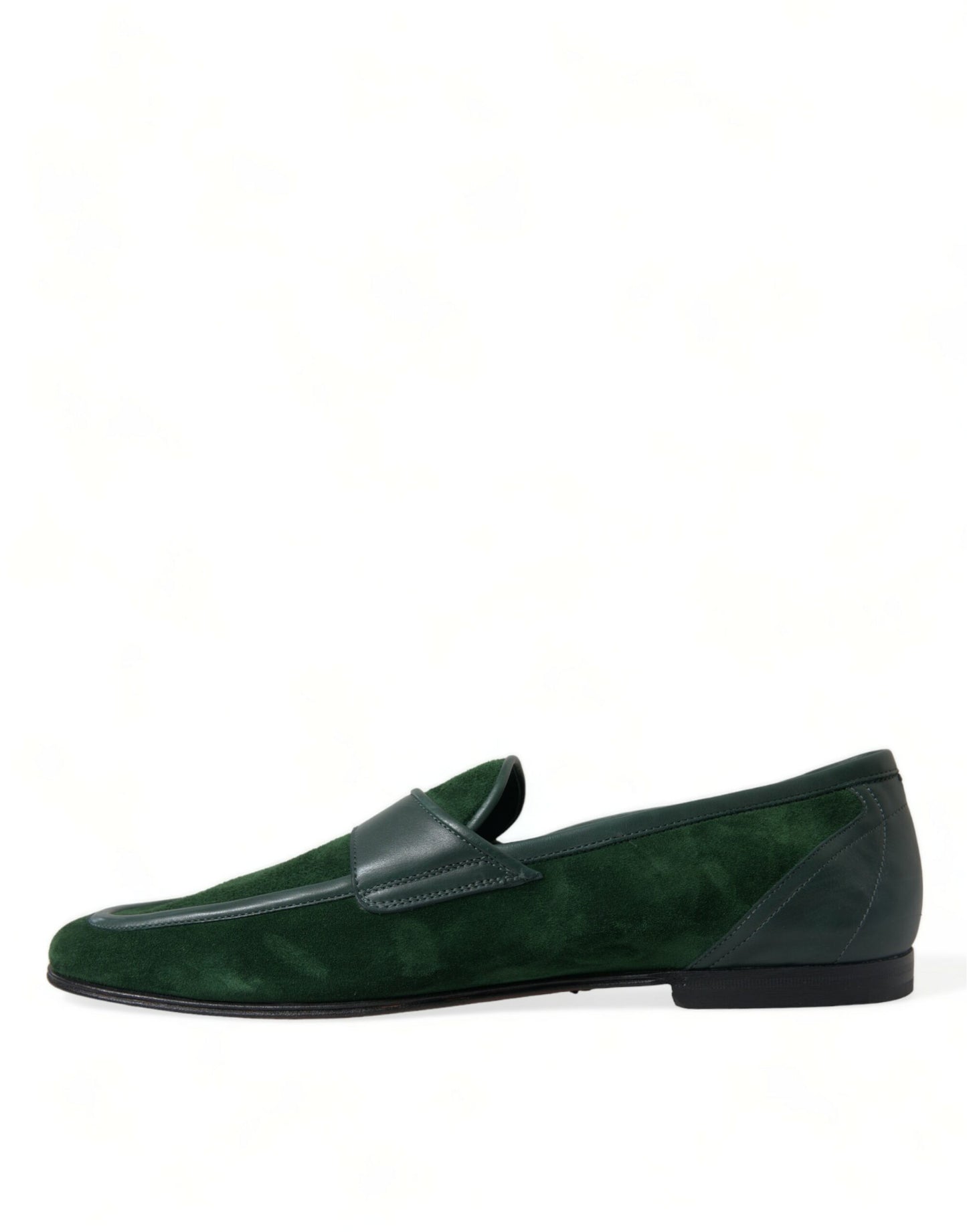 Dolce &amp; Gabbana Emerald Green Velvet Loafers for Men