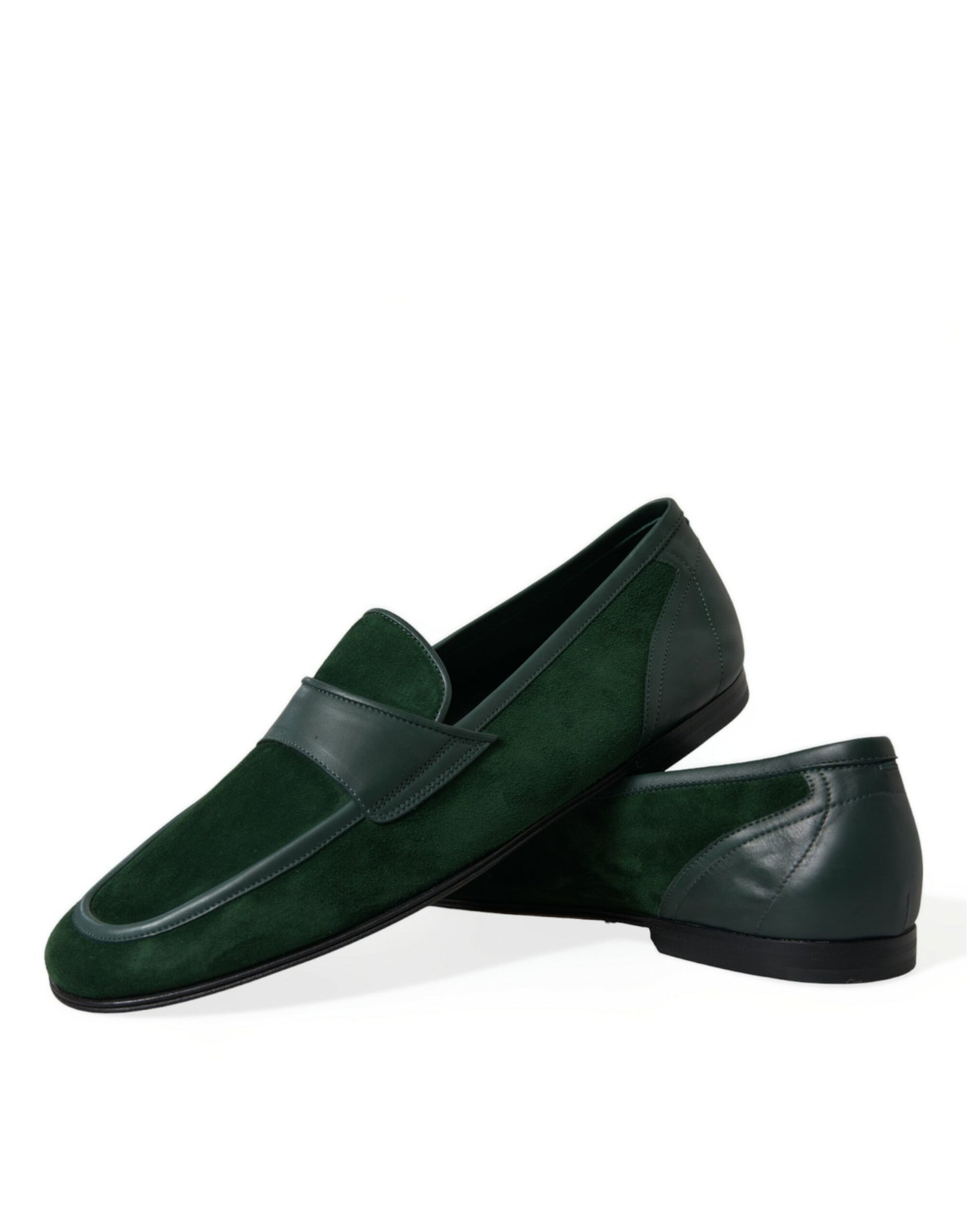 Dolce &amp; Gabbana Emerald Green Velvet Loafers for Men