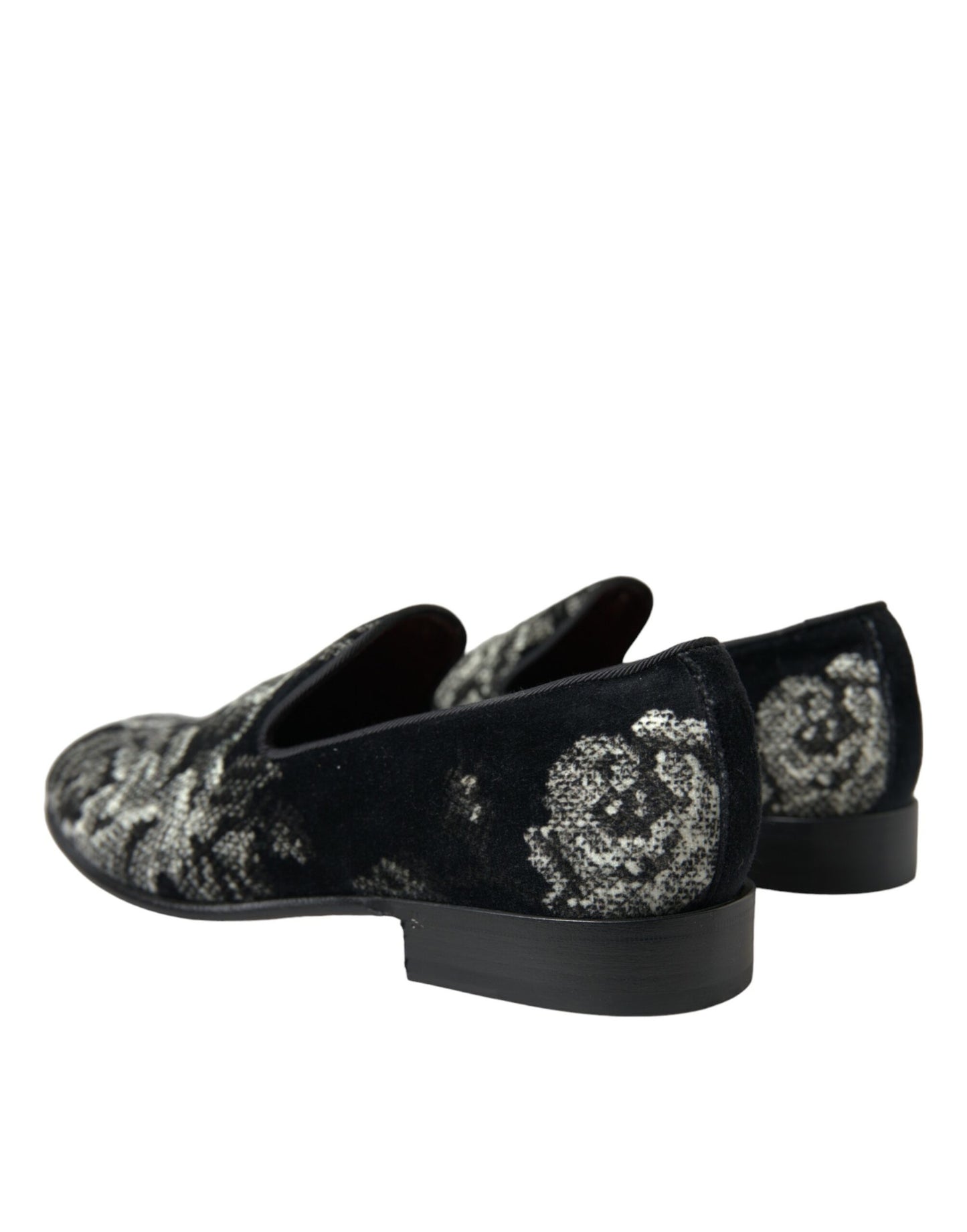 Dolce &amp; Gabbana Elegant velvet loafers with floral pattern