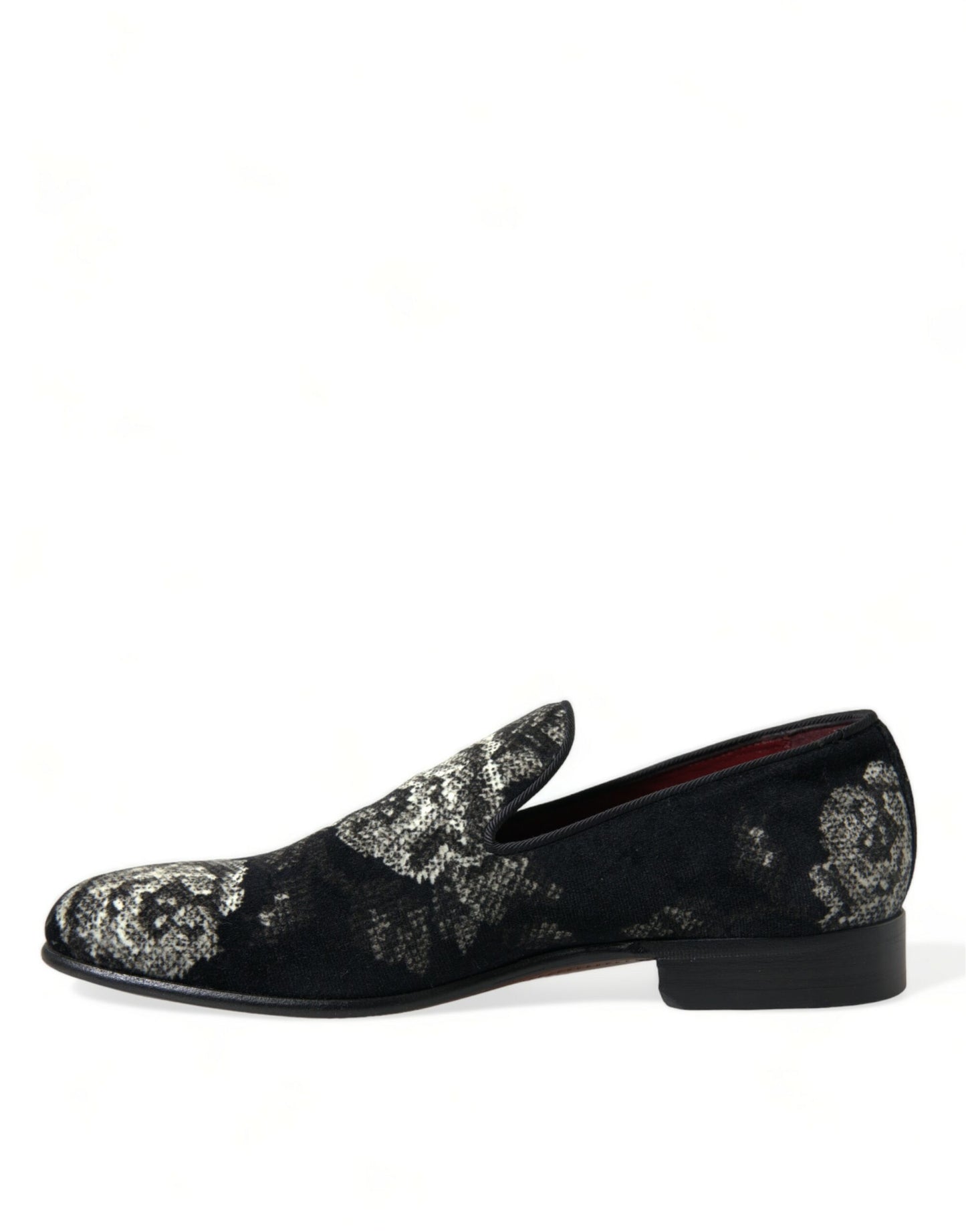 Dolce &amp; Gabbana Elegant velvet loafers with floral pattern