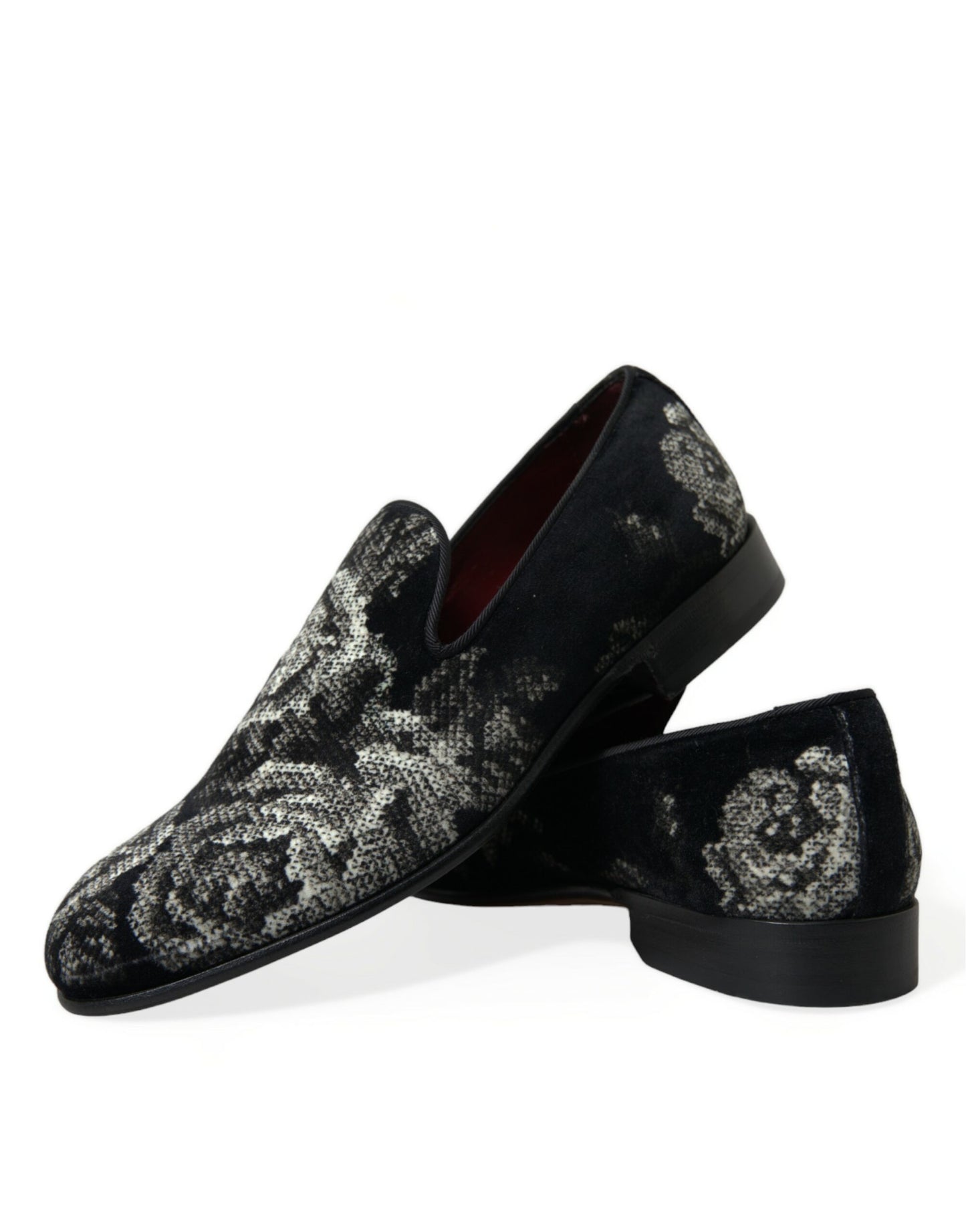 Dolce &amp; Gabbana Elegant velvet loafers with floral pattern