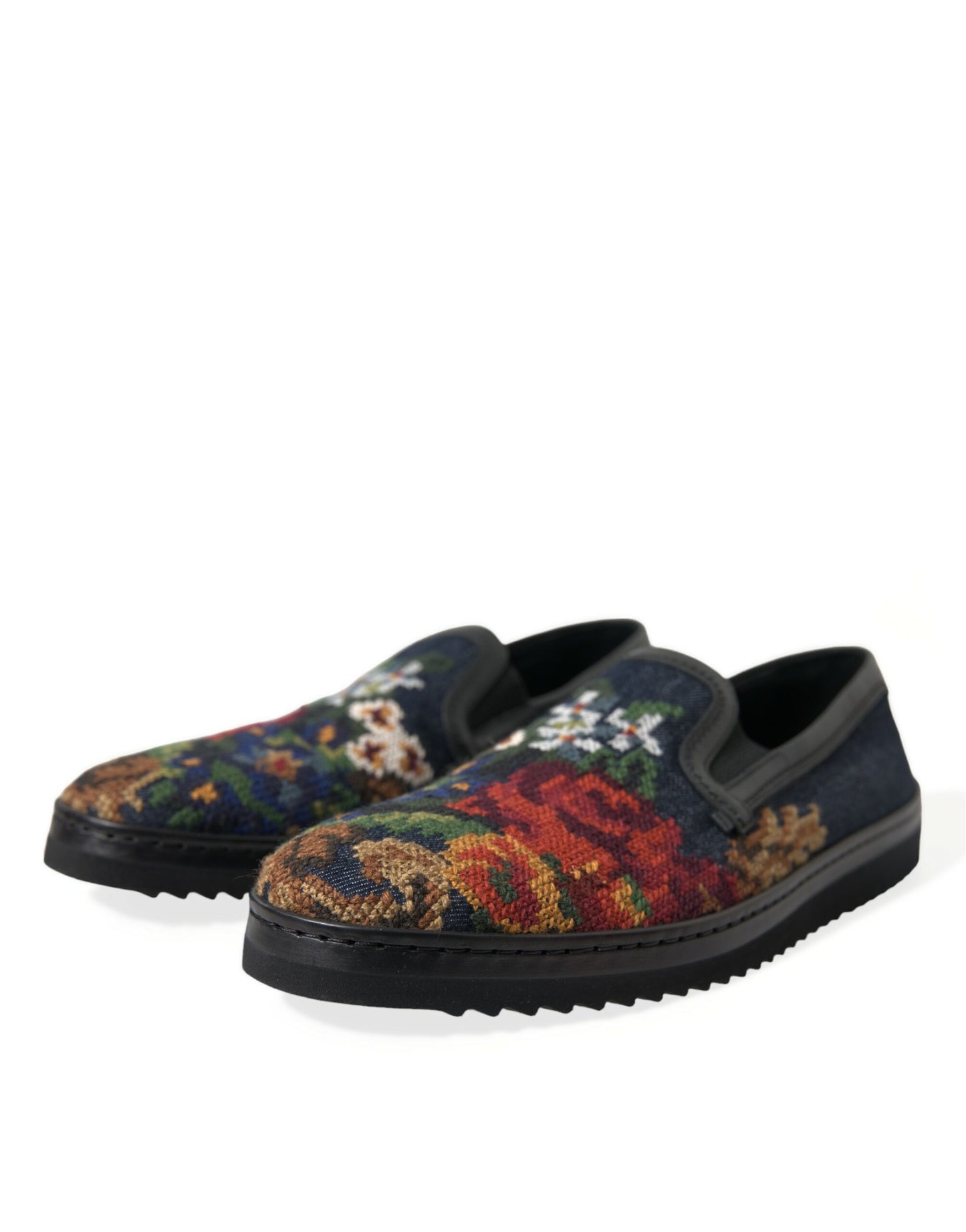 Dolce &amp; Gabbana Elegant Multicolor Loafers with Floral Pattern