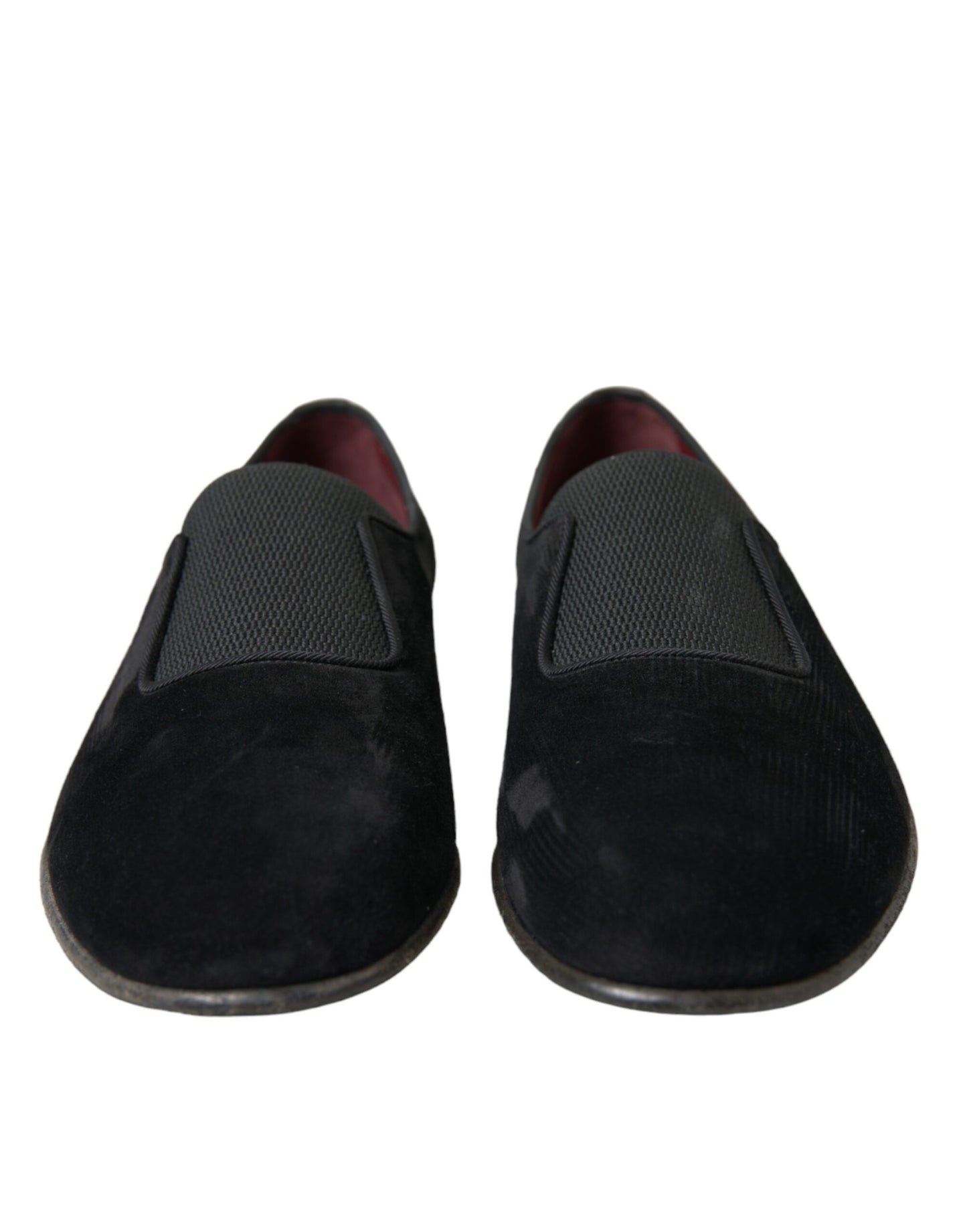 Dolce &amp; Gabbana Elegant black velour loafers for the sophisticated gentleman