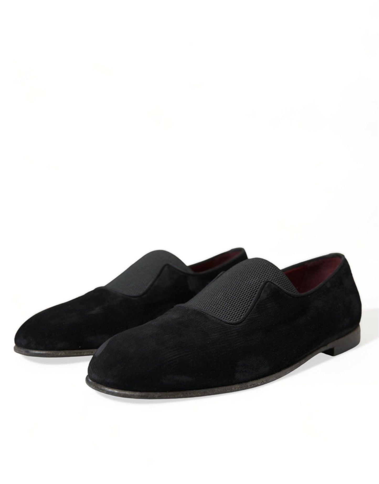 Dolce &amp; Gabbana Elegant black velour loafers for the sophisticated gentleman