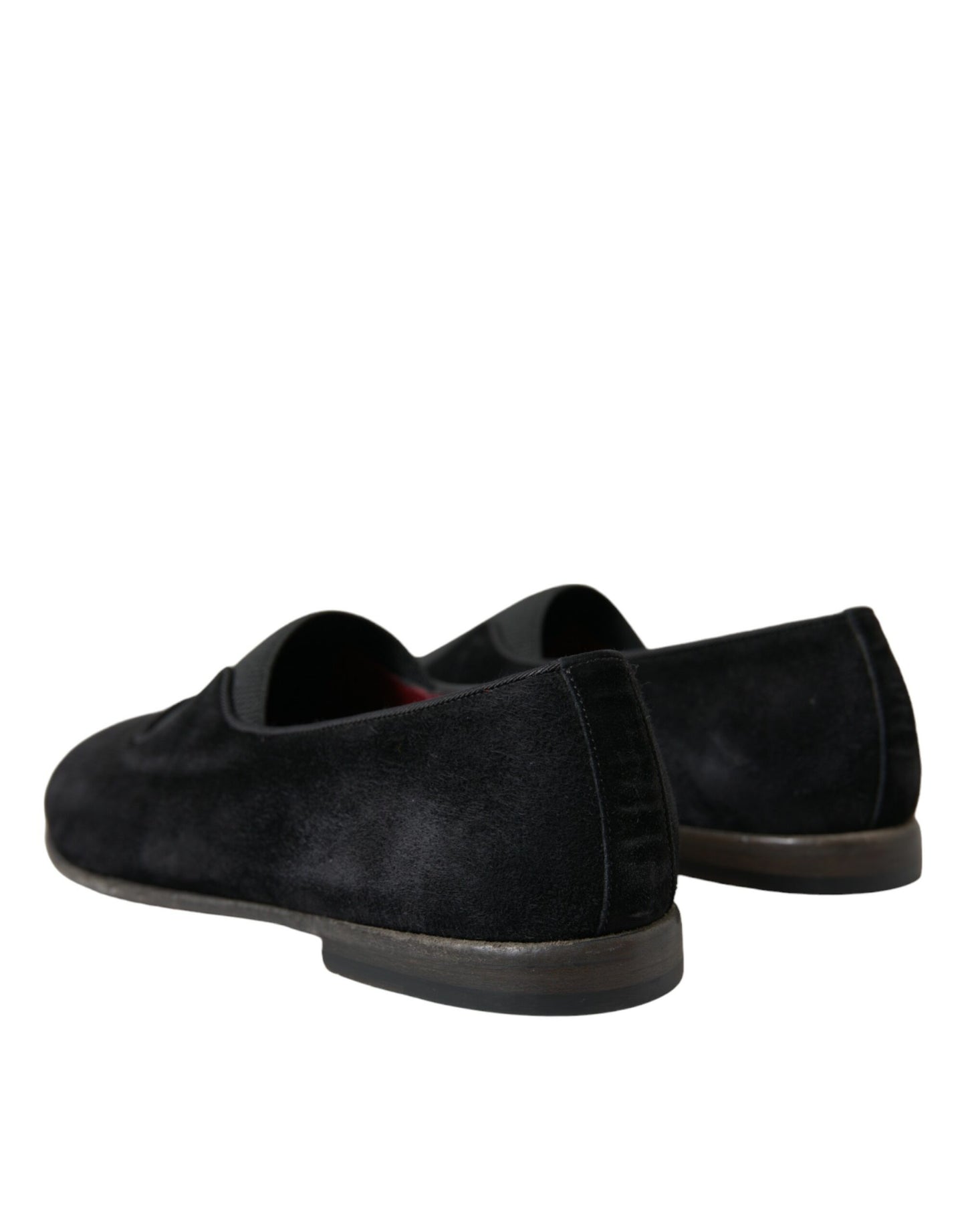 Dolce &amp; Gabbana Elegant black velour loafers for the sophisticated gentleman