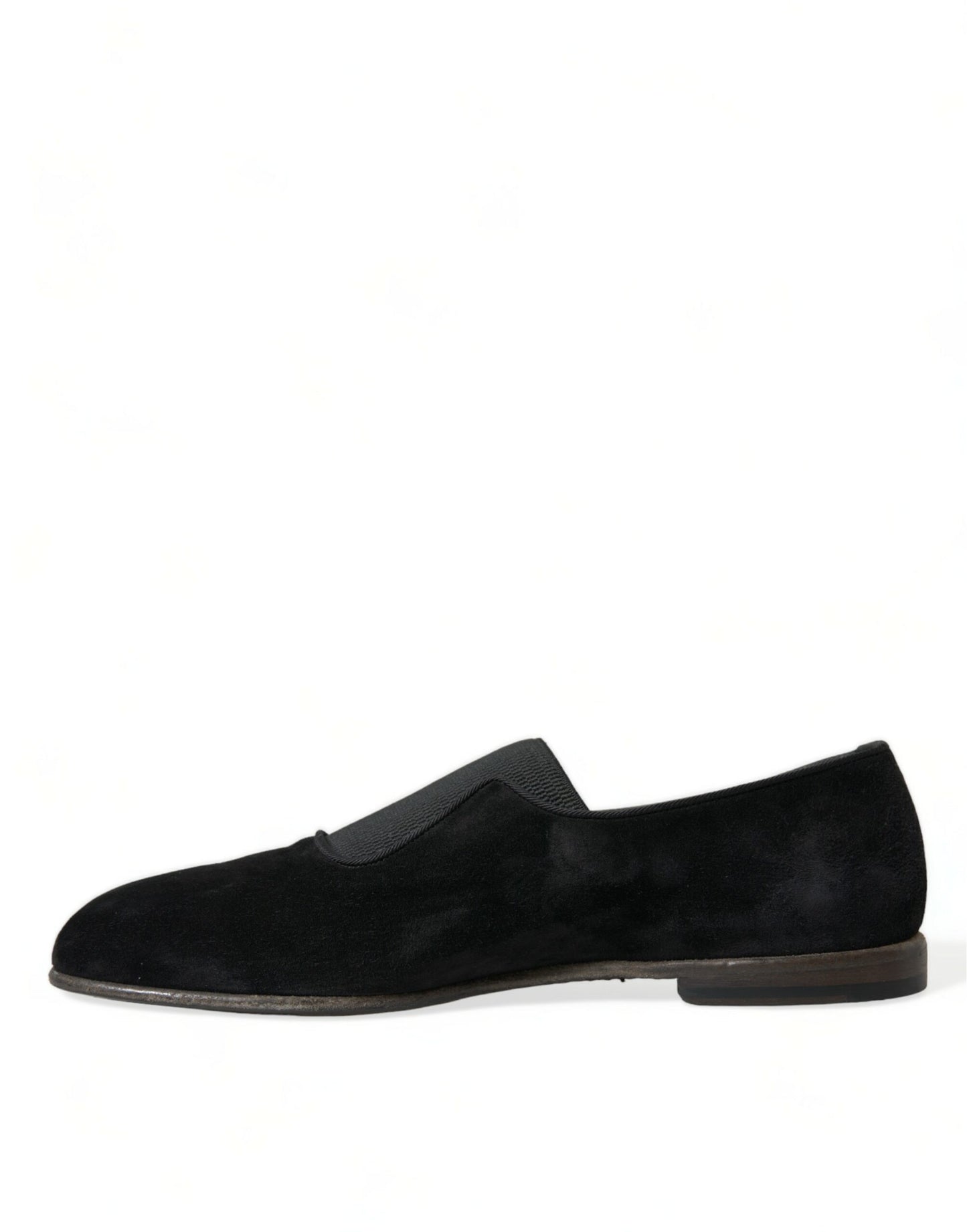 Dolce &amp; Gabbana Elegant black velour loafers for the sophisticated gentleman