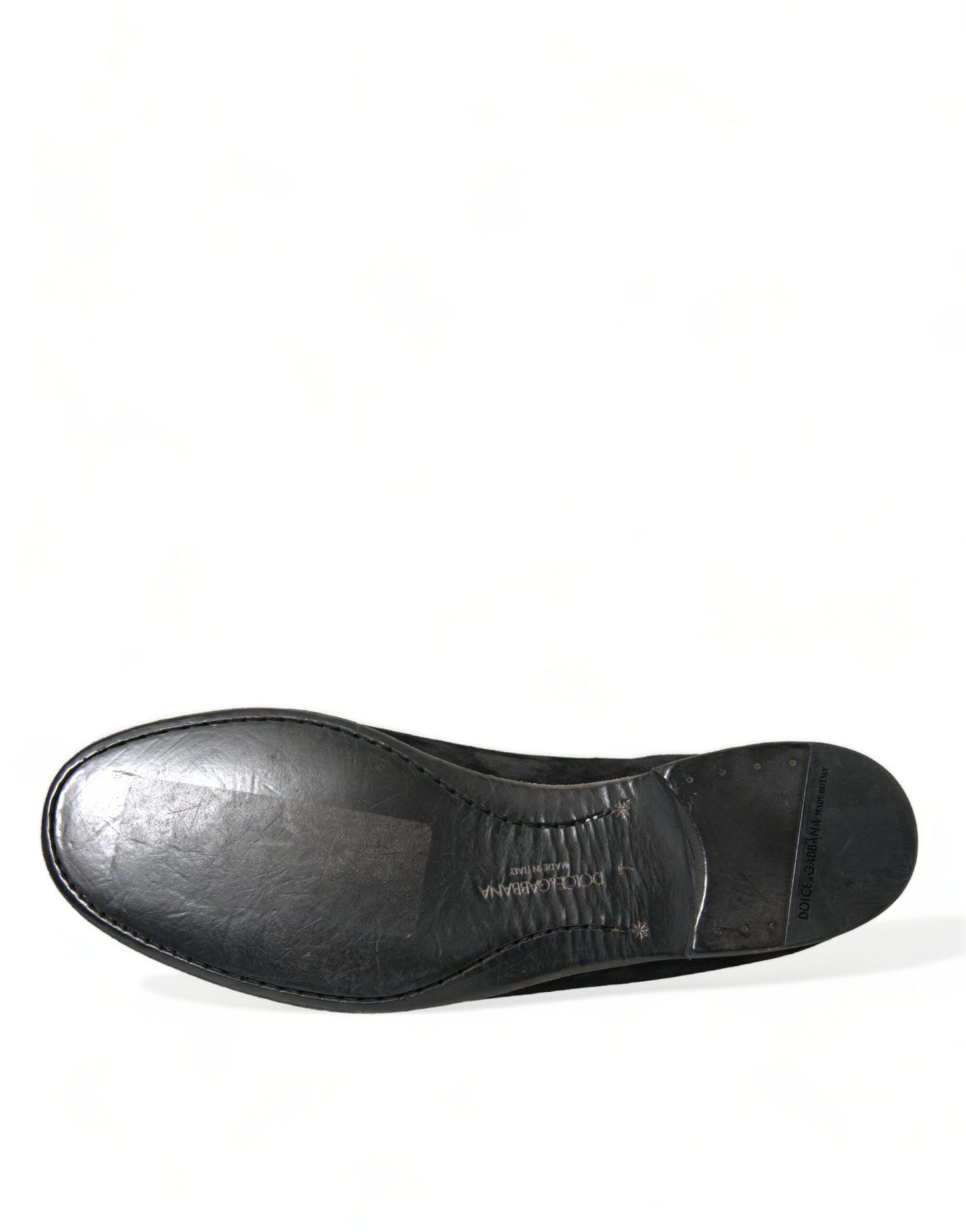 Dolce &amp; Gabbana Elegant black velour loafers for the sophisticated gentleman