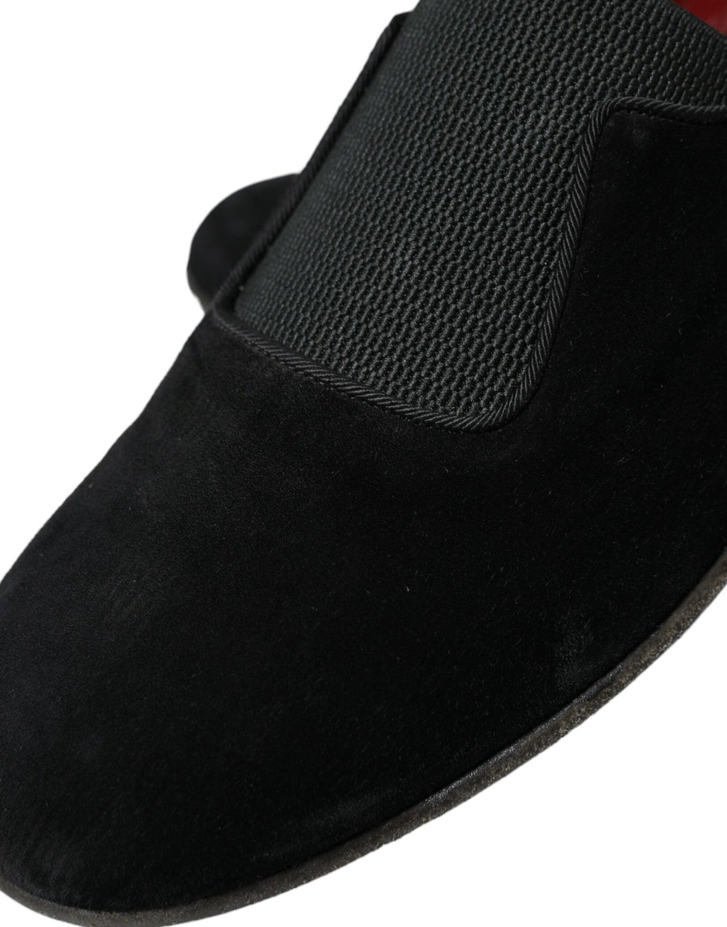 Dolce &amp; Gabbana Elegant black velour loafers for the sophisticated gentleman