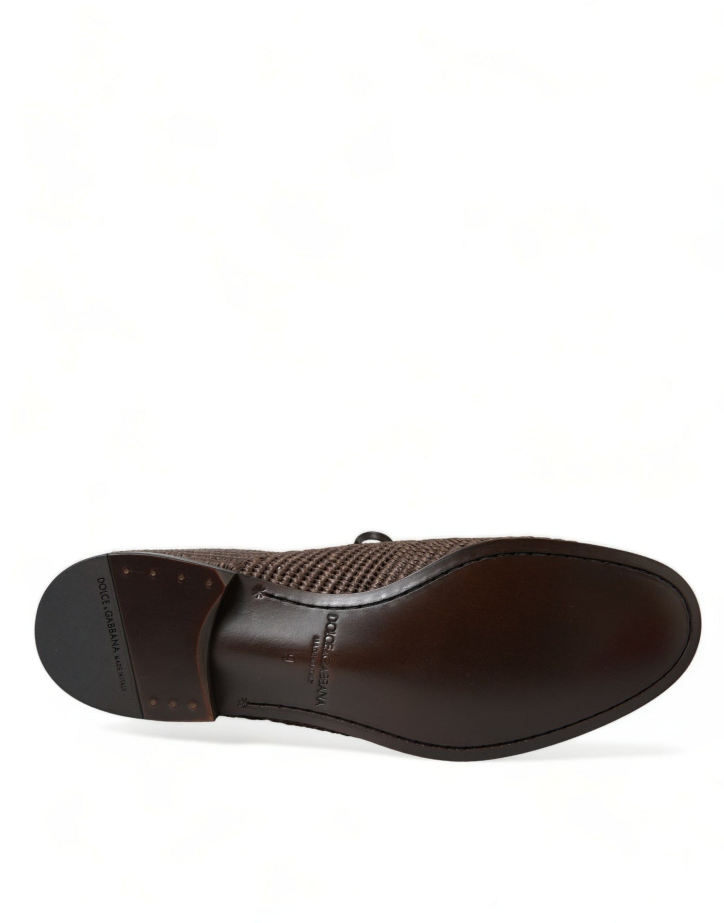 Dolce &amp; Gabbana Elegant Derby Shoes with Raffia Upper - Lace-up Shoes in Brown