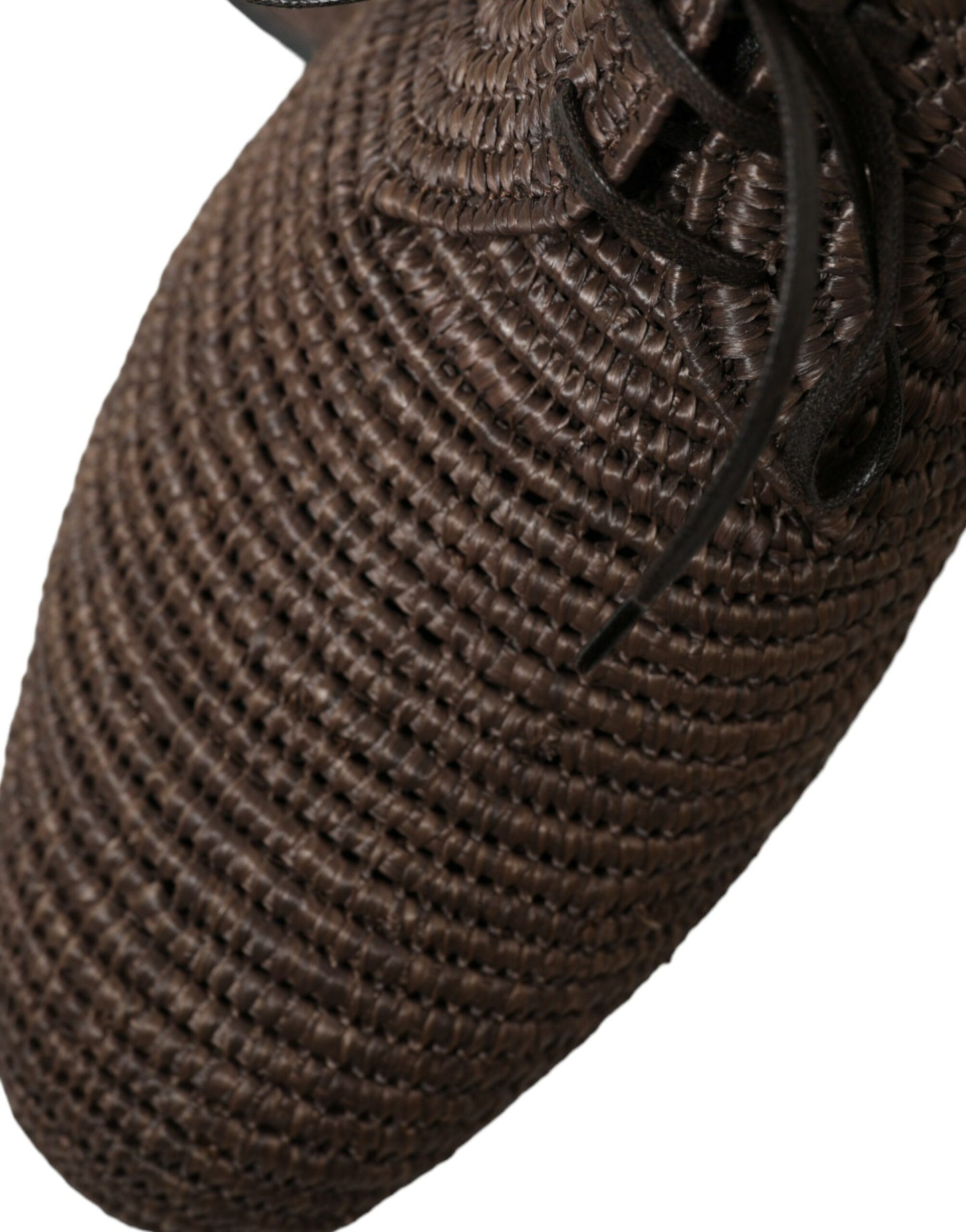 Dolce &amp; Gabbana Elegant Derby Shoes with Raffia Upper - Lace-up Shoes in Brown