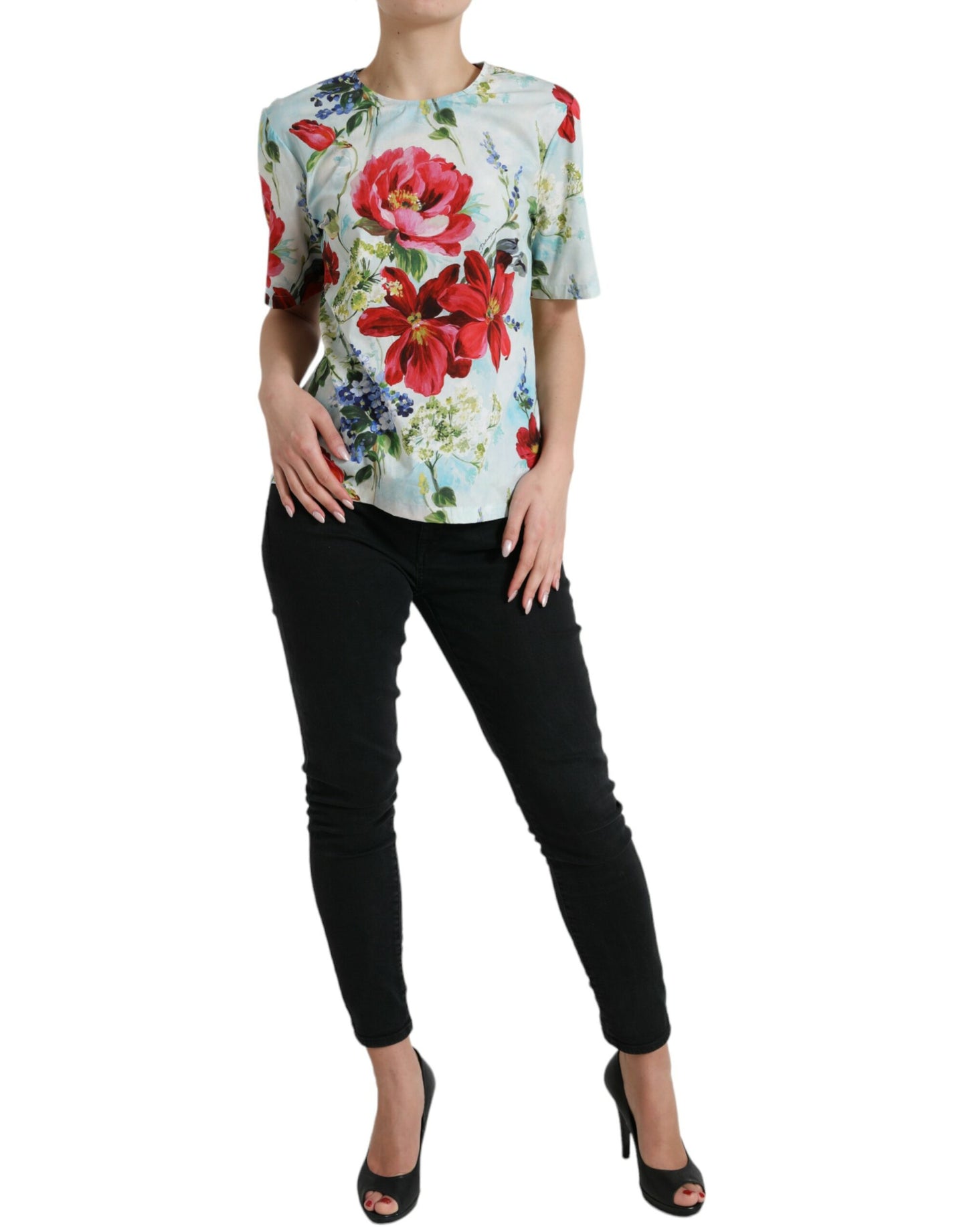 Dolce &amp; Gabbana Chic floral cotton round neck top