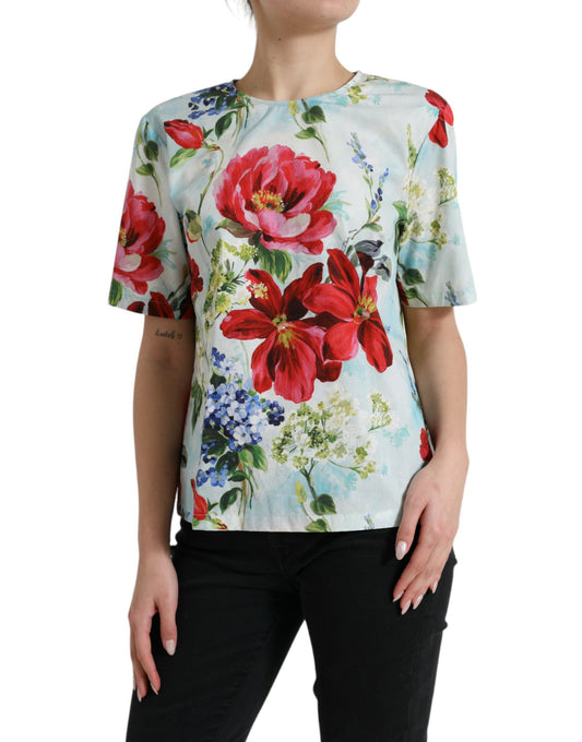 Dolce &amp; Gabbana Chic floral cotton round neck top