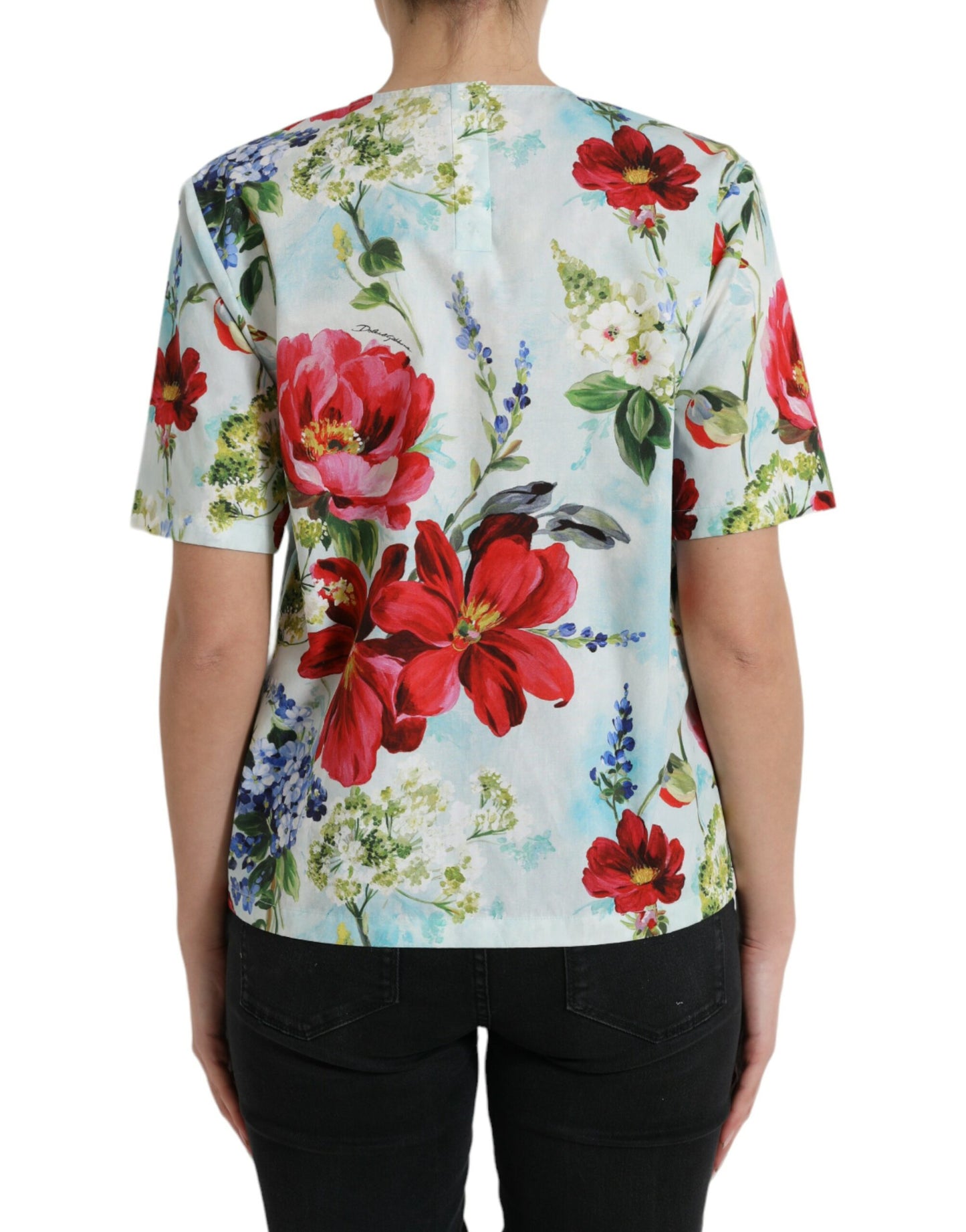 Dolce &amp; Gabbana Chic floral cotton round neck top