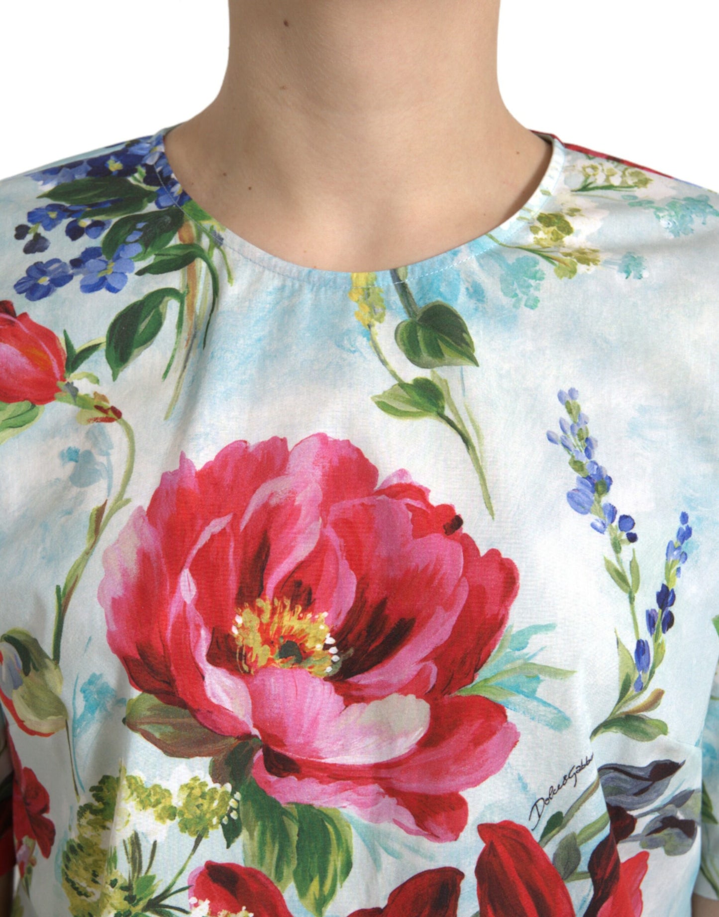 Dolce &amp; Gabbana Chic floral cotton round neck top