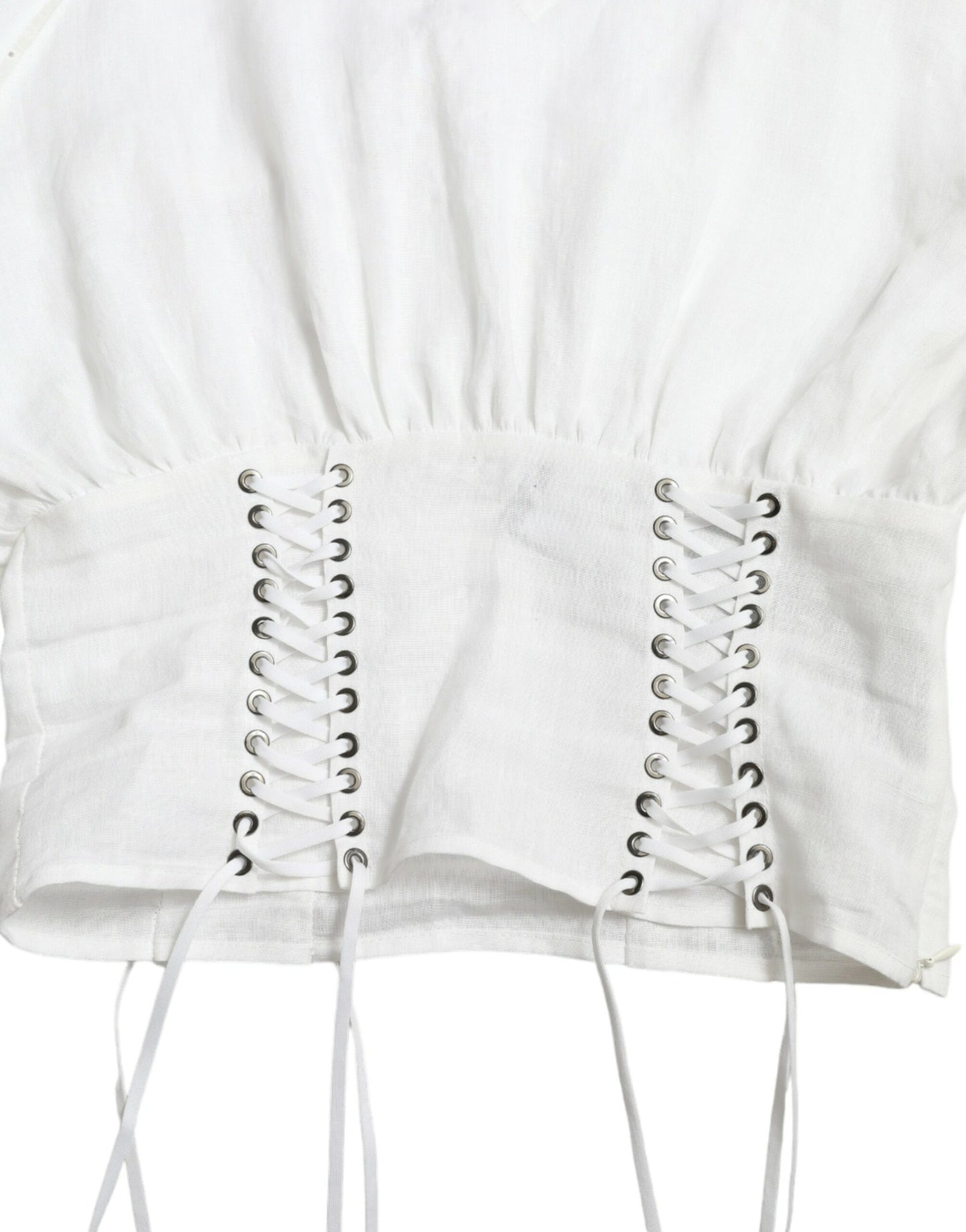 Dolce &amp; Gabbana Elegant white corset top with lacing