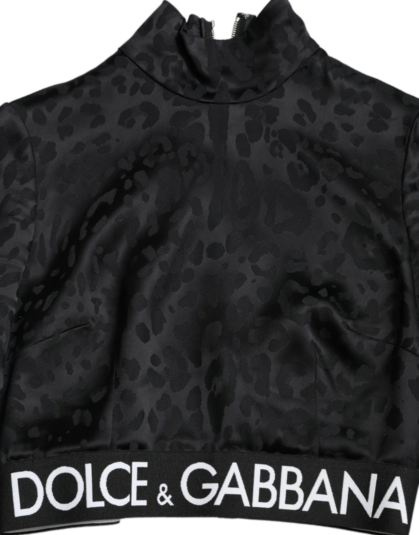 Dolce &amp; Gabbana Elegant Black Cropped Top with Zip Closure