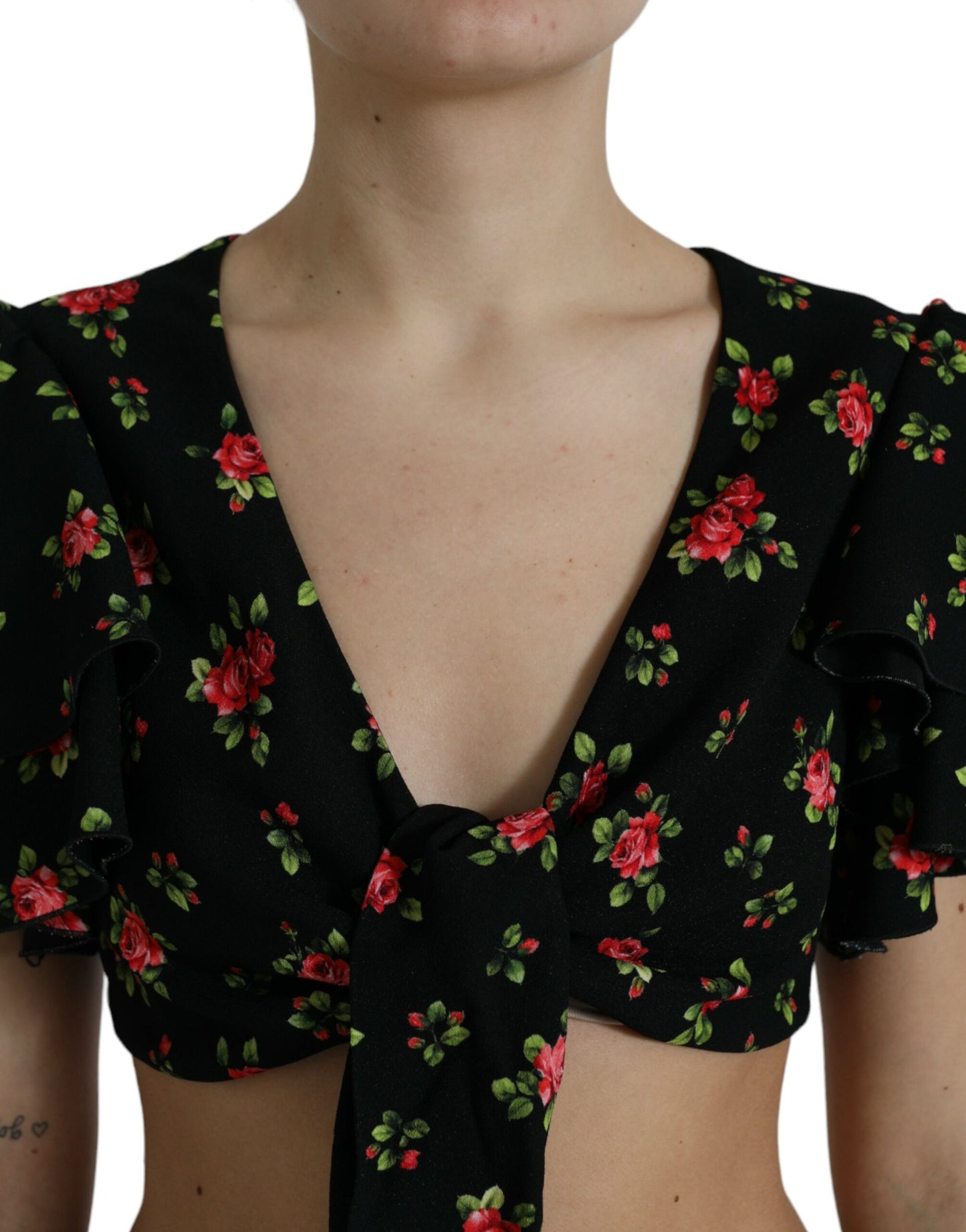 Dolce &amp; Gabbana Cropped Floral Print Top Luxe Fashion