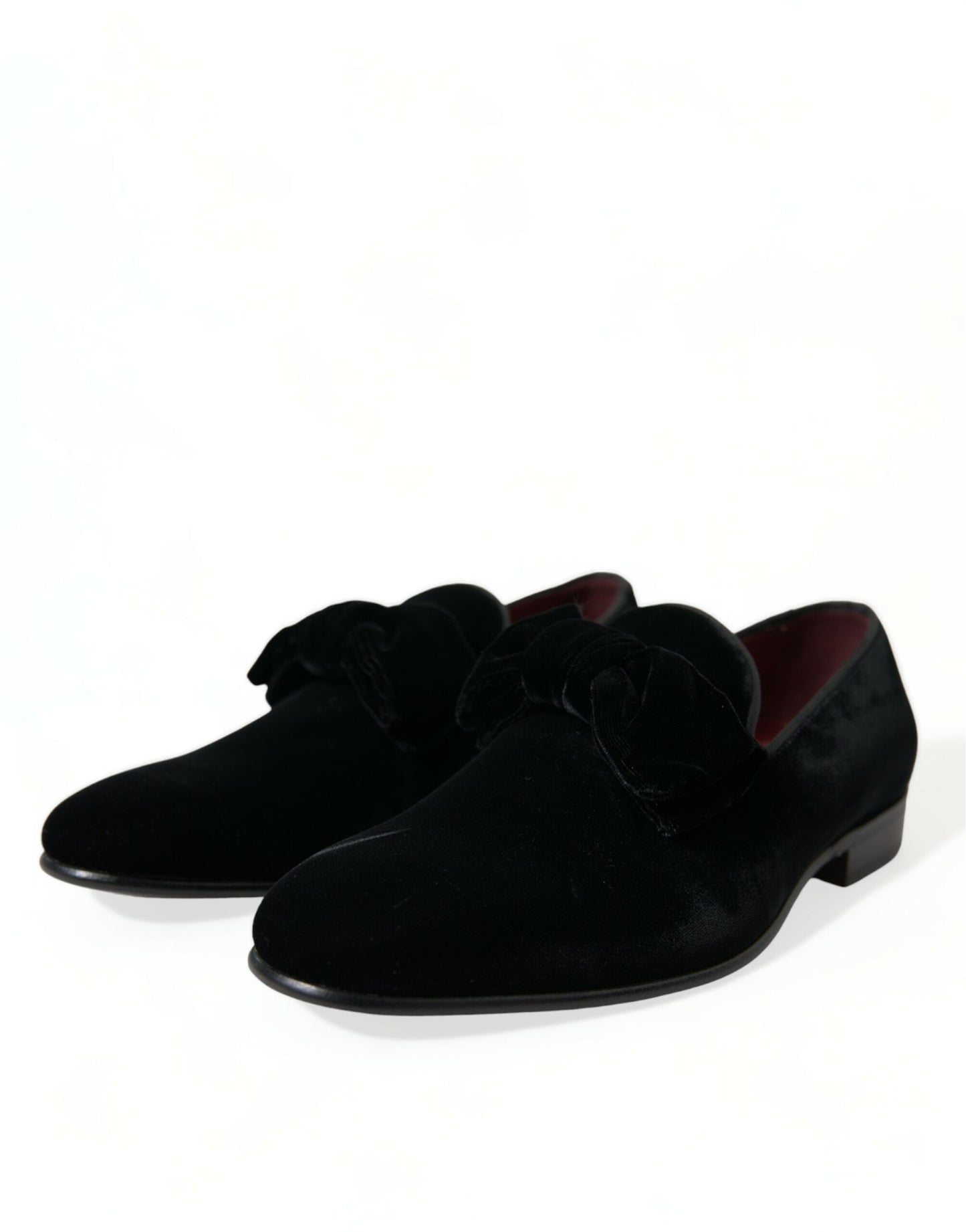 Dolce &amp; Gabbana Elegant Black Velvet Loafers - Men's Luxury Shoes