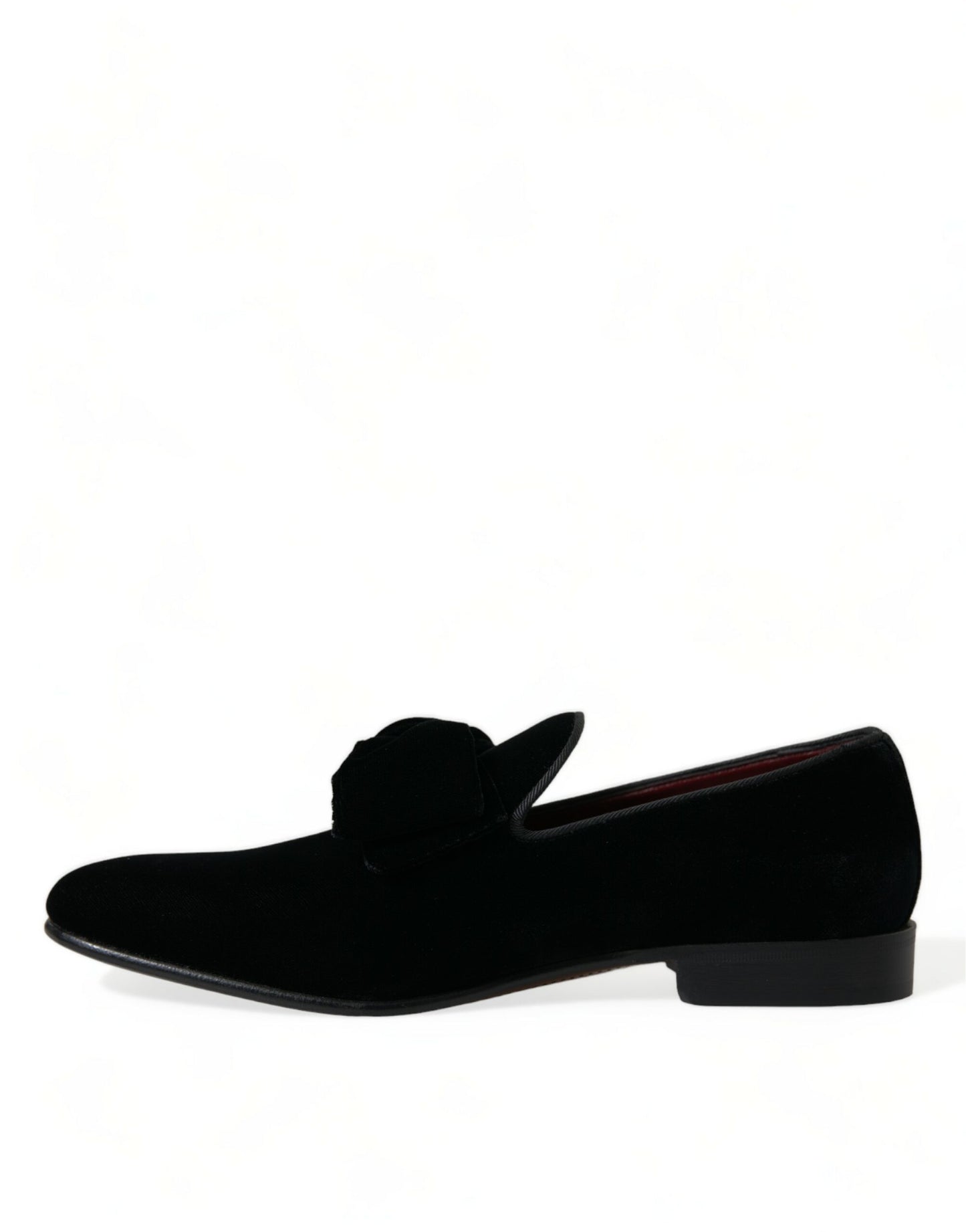 Dolce &amp; Gabbana Elegant Black Velvet Loafers - Men's Luxury Shoes