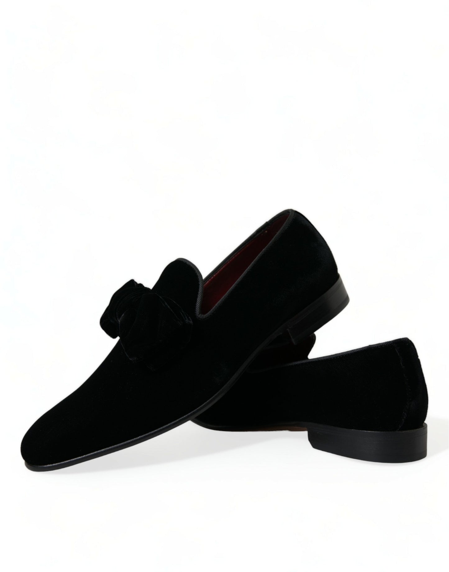 Dolce &amp; Gabbana Elegant Black Velvet Loafers - Men's Luxury Shoes