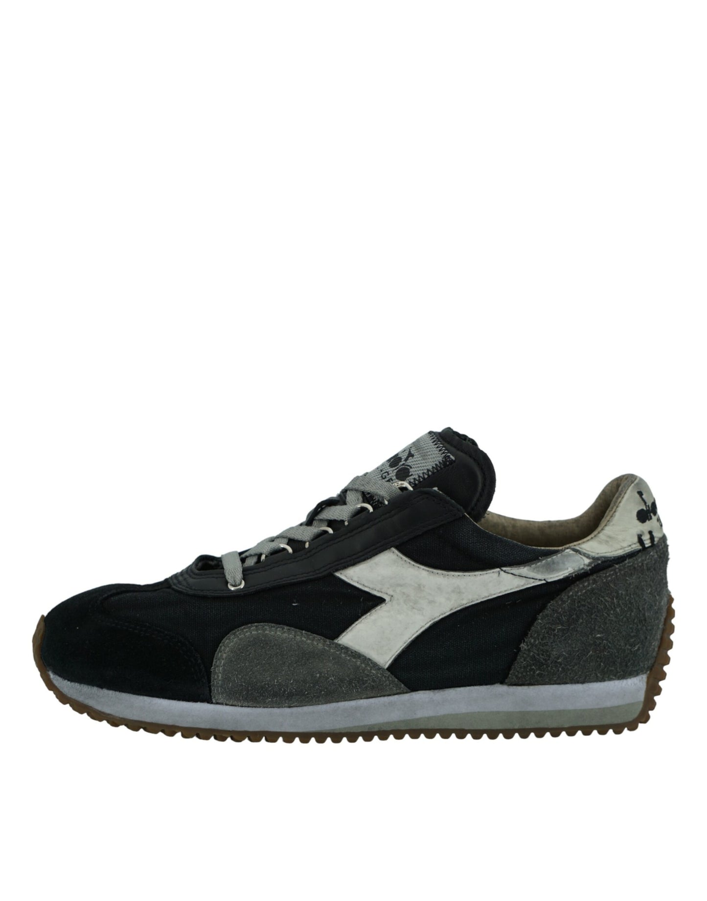 Diadora Black and Grey Equipe H Dirty Stone Wash Evo Sneakers