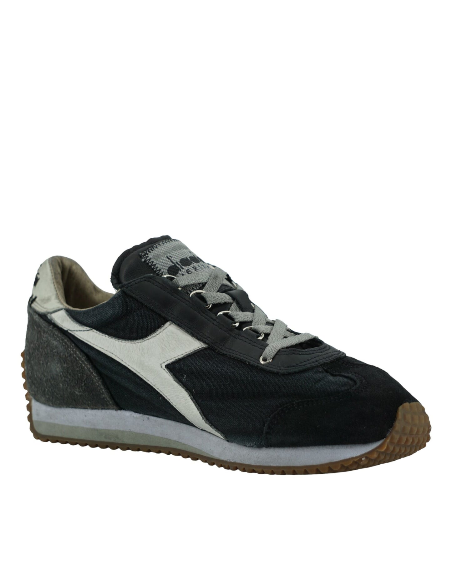 Diadora Black and Grey Equipe H Dirty Stone Wash Evo Sneakers