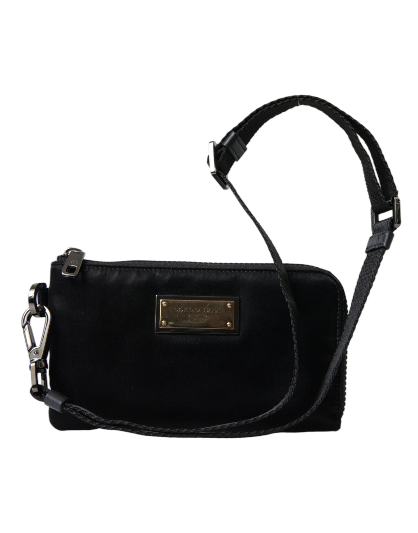 Dolce &amp; Gabbana Elegant case in black nylon and leather