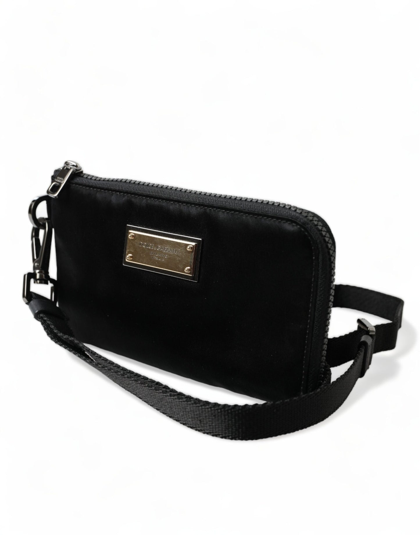 Dolce &amp; Gabbana Elegant case in black nylon and leather